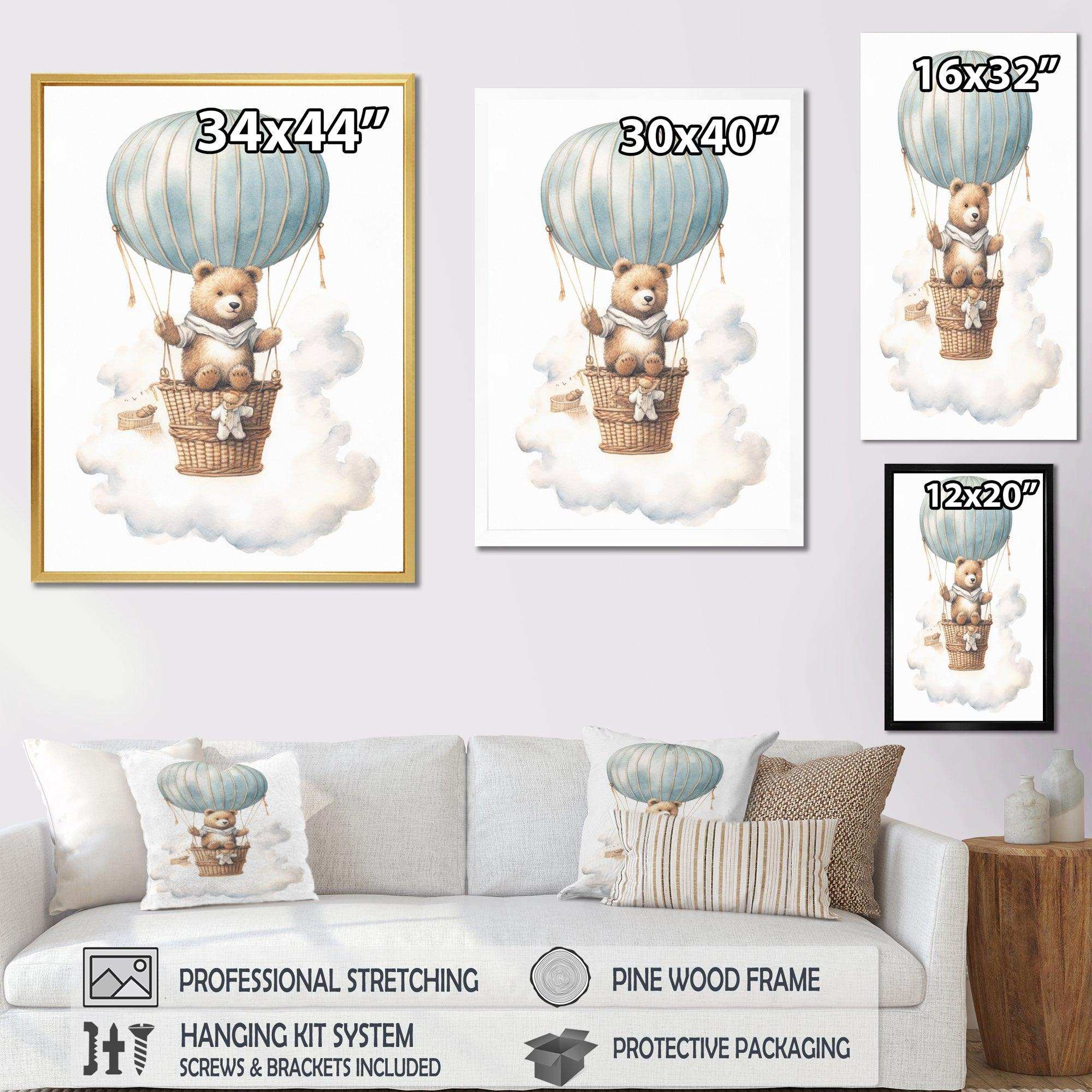 Nursery Bear Cub Kids Dreams I - Animals Canvas Wall Art