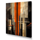 Orange And Grey Vectors I - Abstract Canvas Wall Art