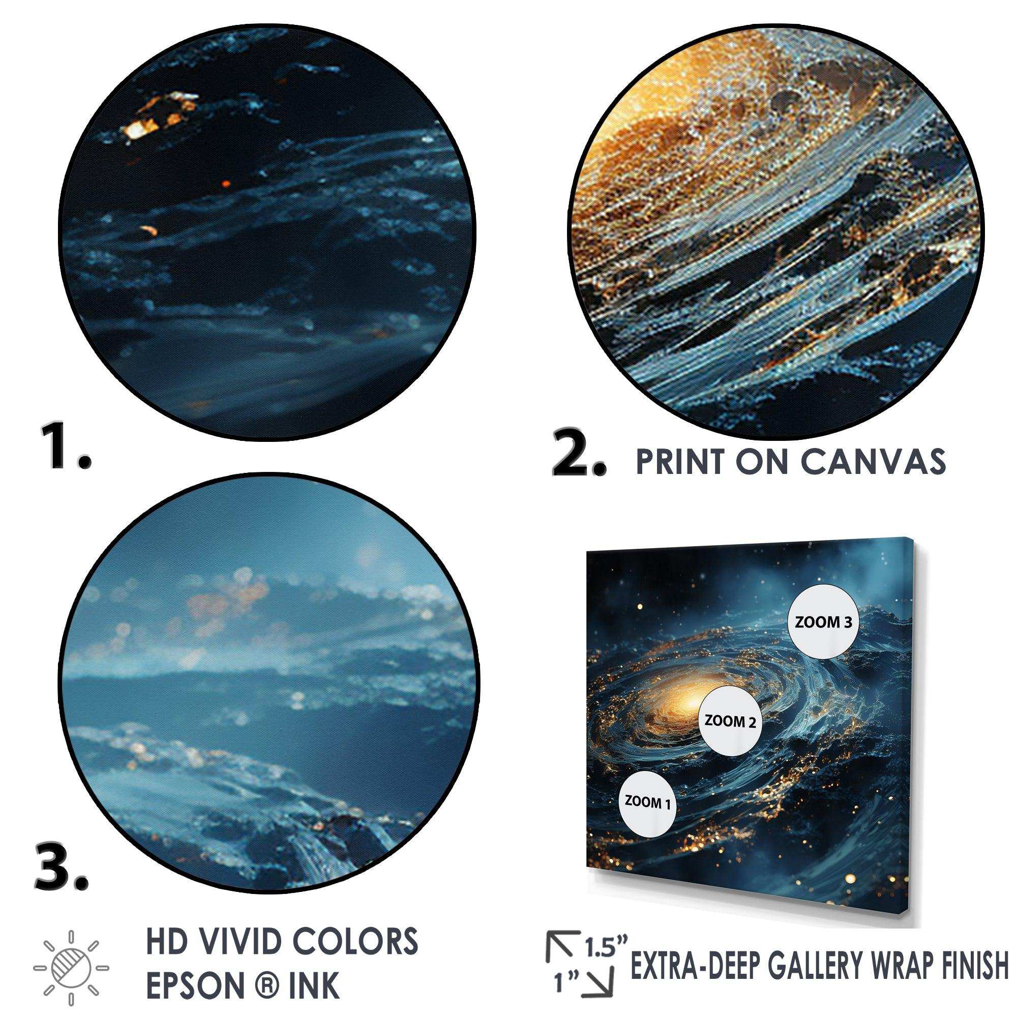 Gleaming Galaxy Black Hole - Abstract Canvas Wall Art