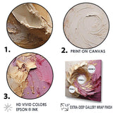 Gold Pink Minimalism Spiral Poteries - Abstract Canvas Wall Art