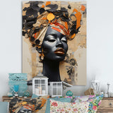 Minimalism African Fashion Woman Portrait - Landscapes Canvas Wall Art