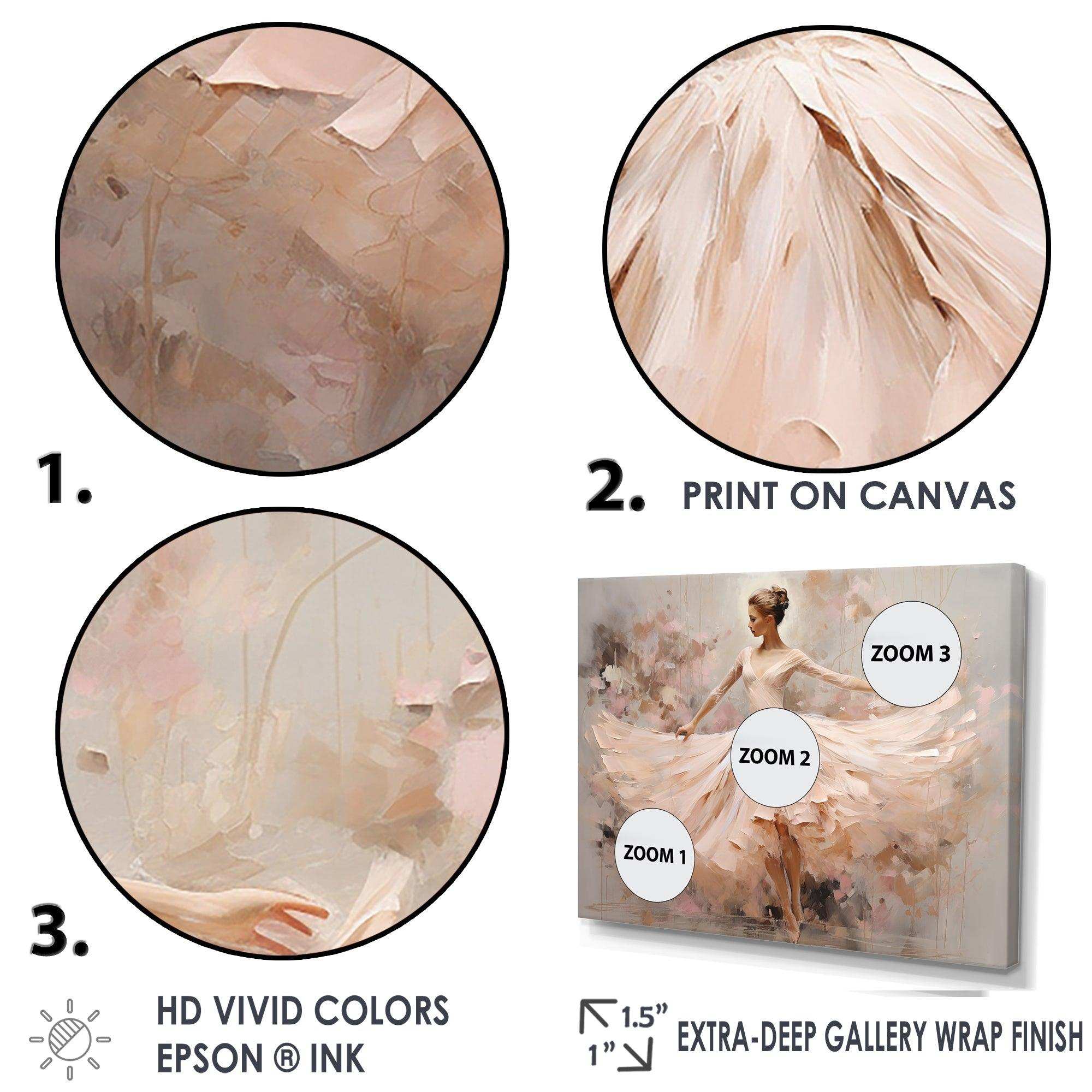 Beige Gold Minimalism Ballerina I - Fashion Canvas Wall Art