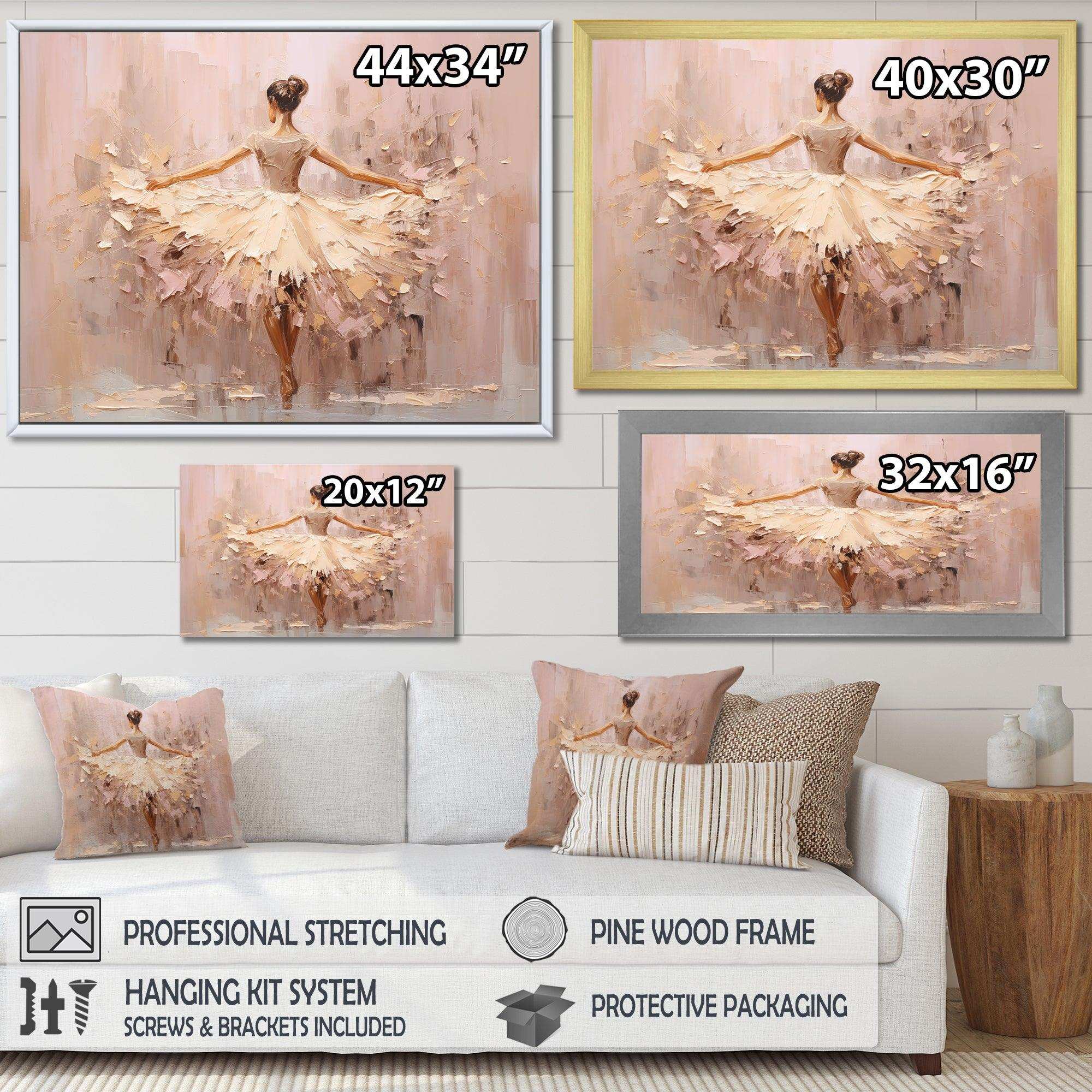 Beige Gold Minimalism Ballerina II - Fashion Canvas Wall Art