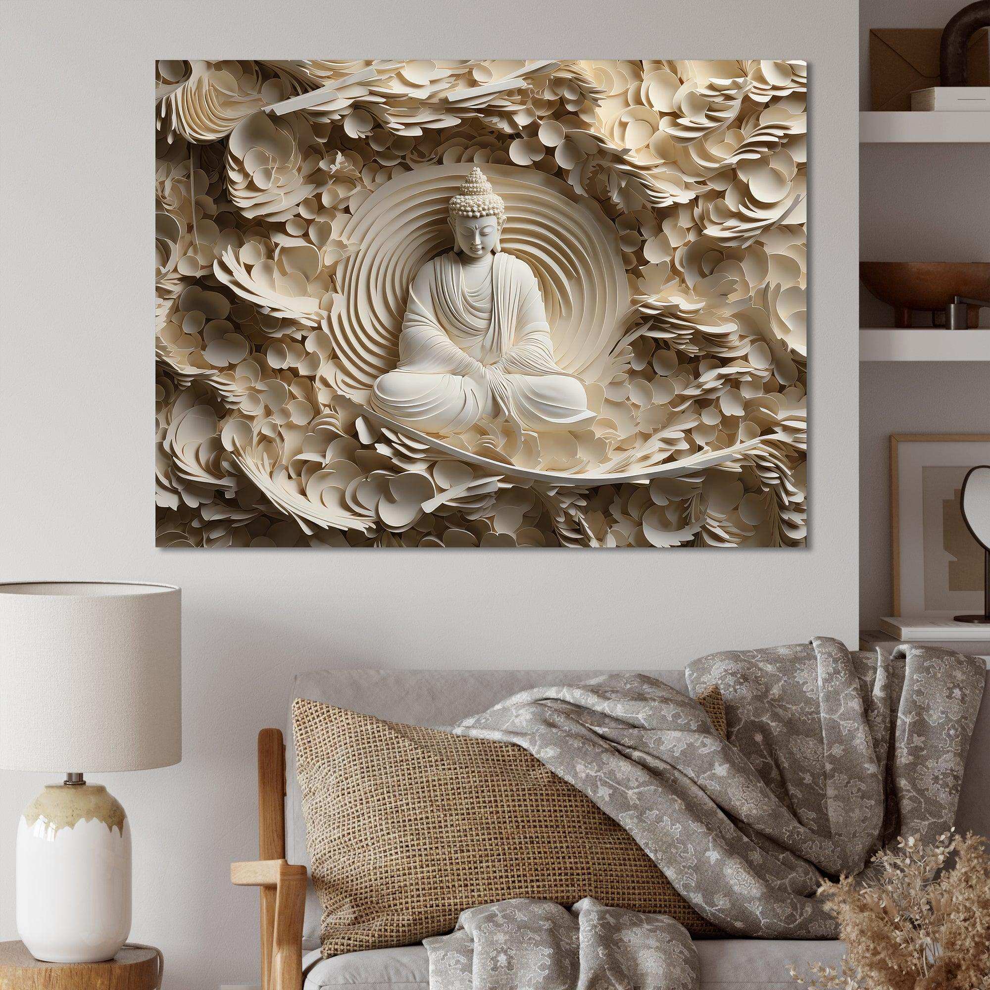 Simple Buddhism Statue I - Spiritual Canvas Wall Art