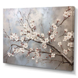 Minimalism Grey And Beige Cherry Blossom I - Floral Canvas Wall Art