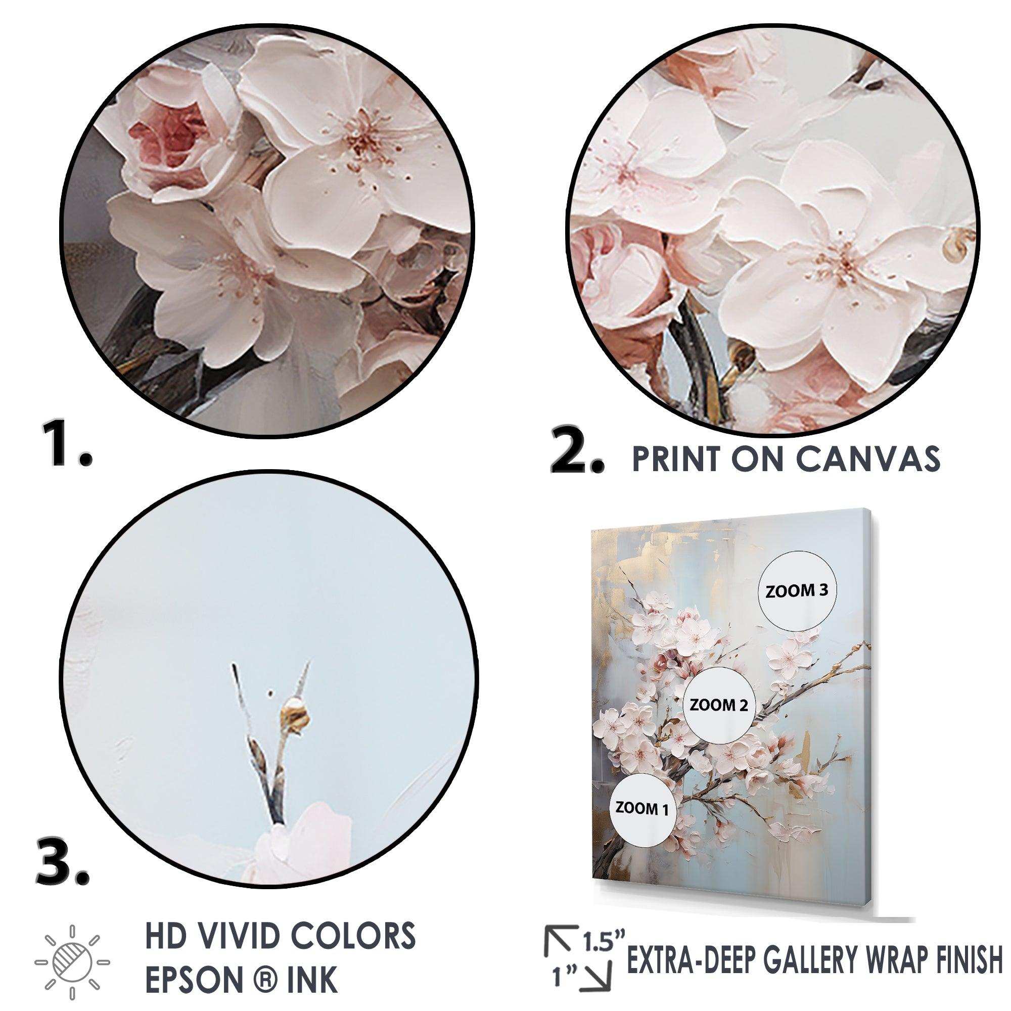 Minimalism Beige Cherry Blossom I - Floral Canvas Wall Art