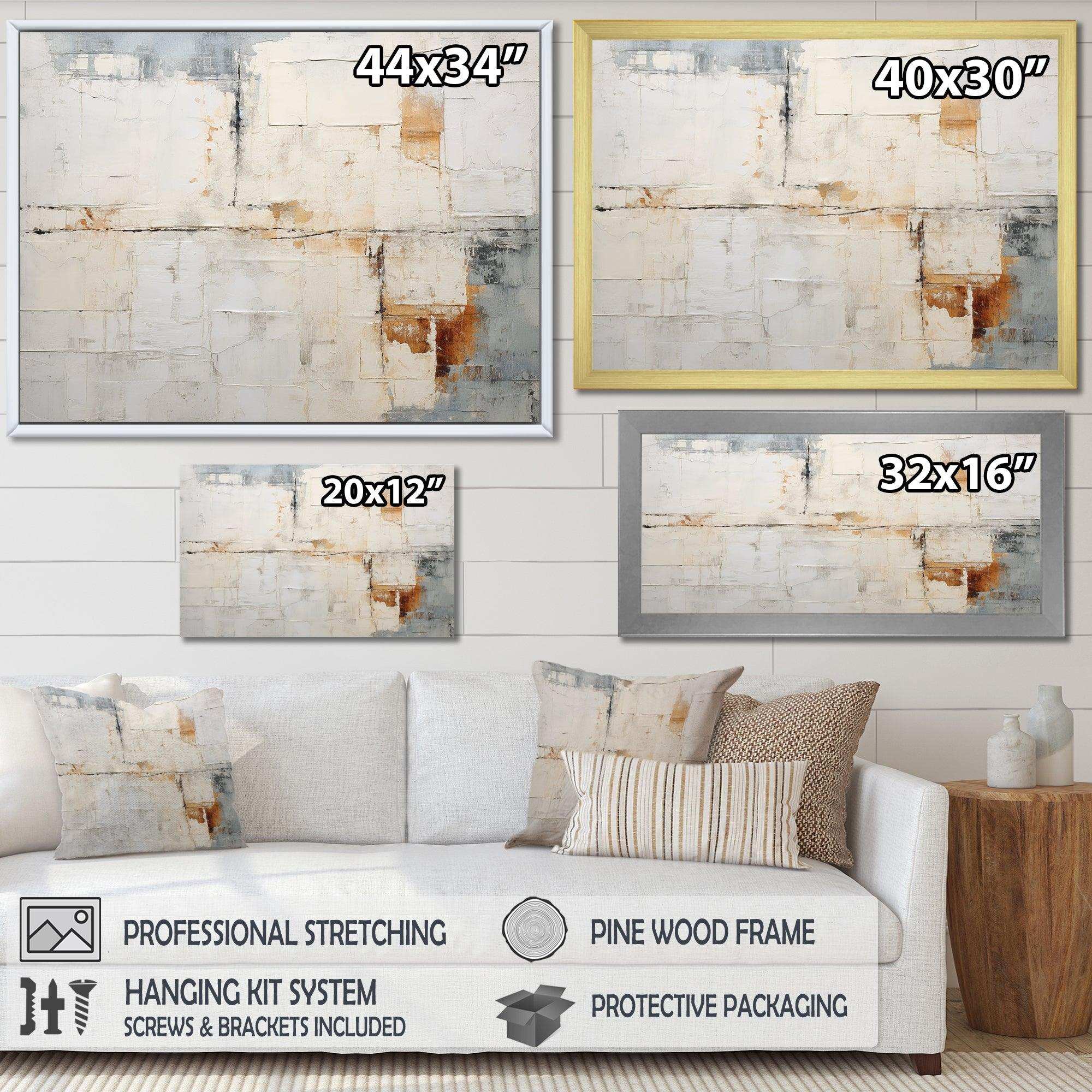 Minimalism Beige And Gold Wave Horizon V - Coastal Canvas Wall Art