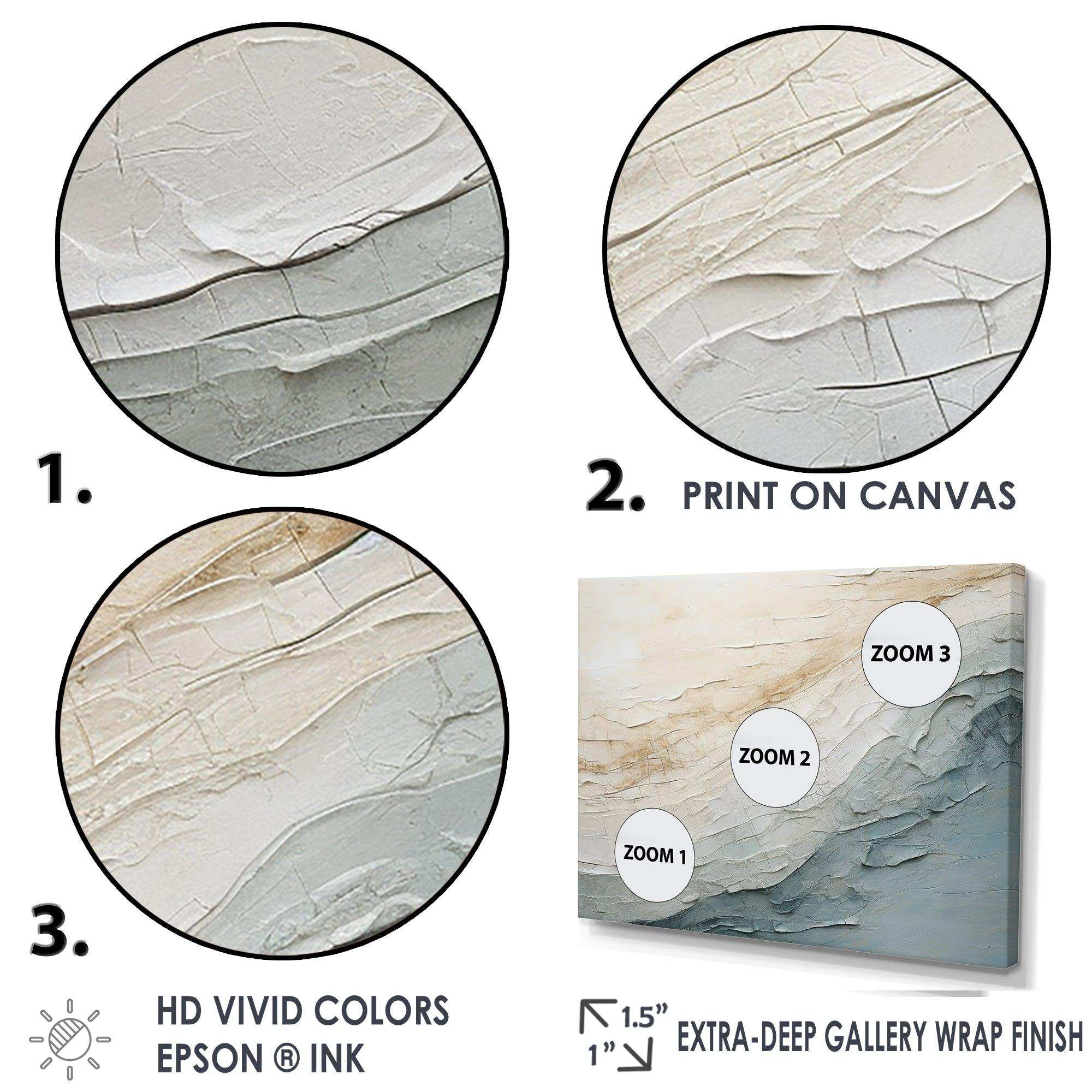 Minimalism Beige And Grey Wave Horizon I - Coastal Canvas Wall Art