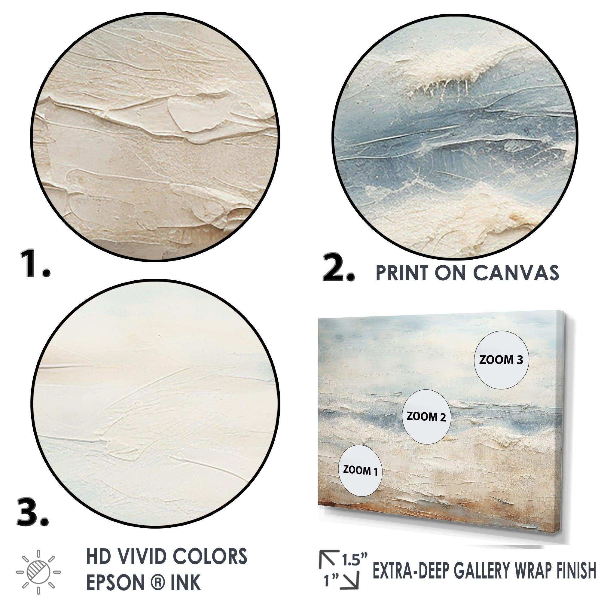 Modern Coastal Beige And Grey River - Coastal Canvas Wall Art