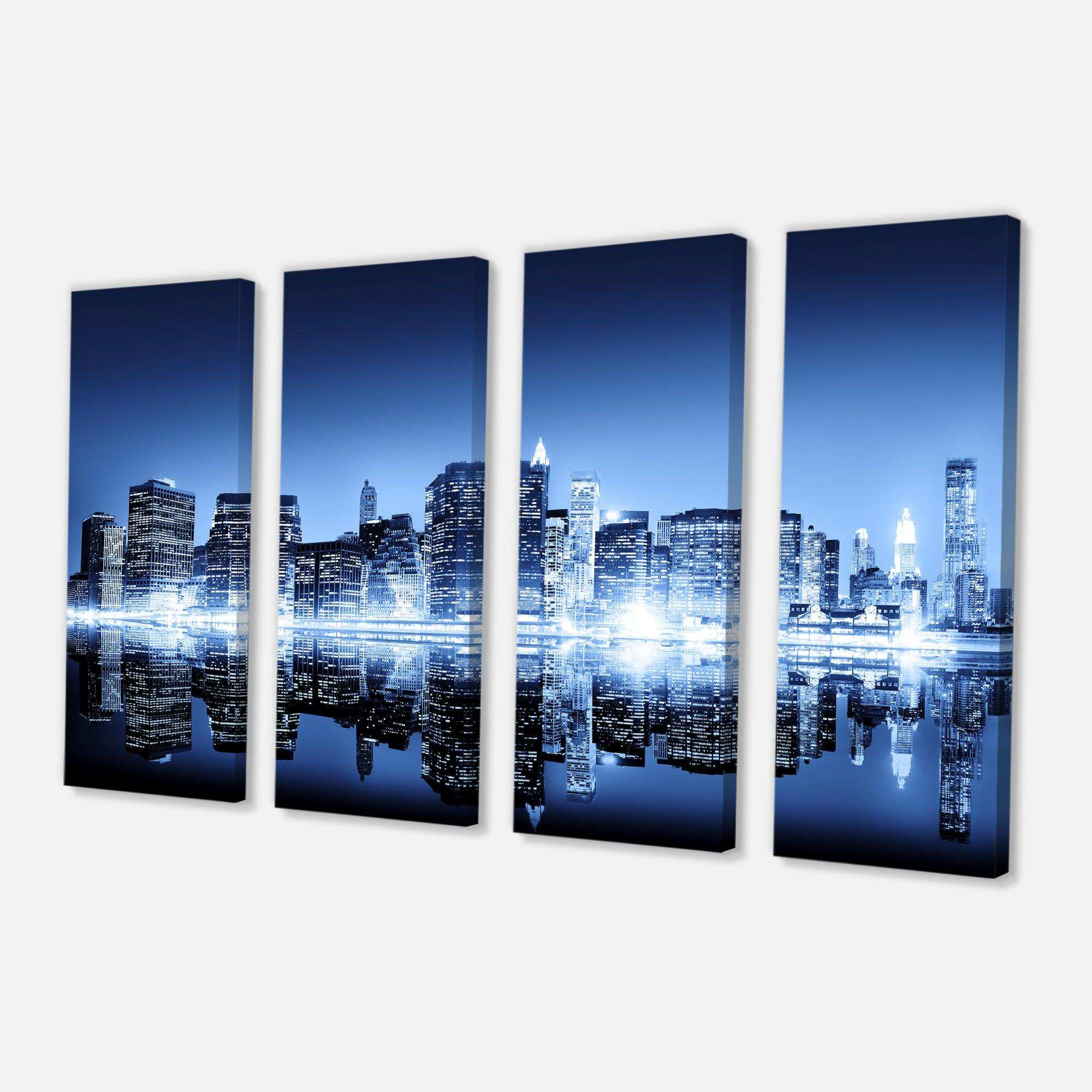 Night New York City Mirrored Multi-Panels