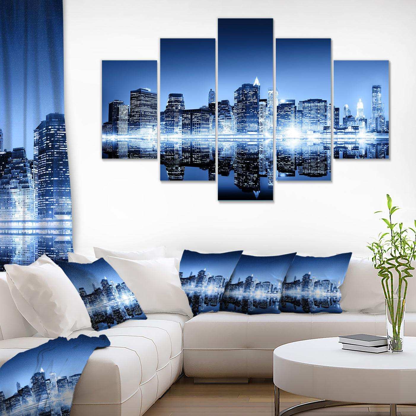 Night New York City Mirrored Multi-Panels