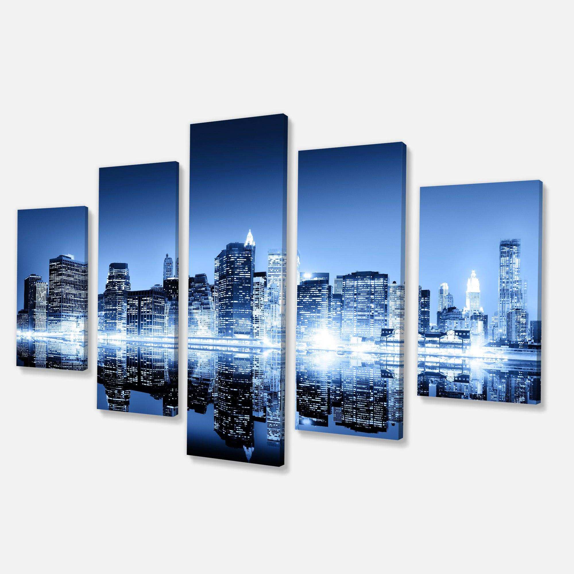 Night New York City Mirrored Multi-Panels
