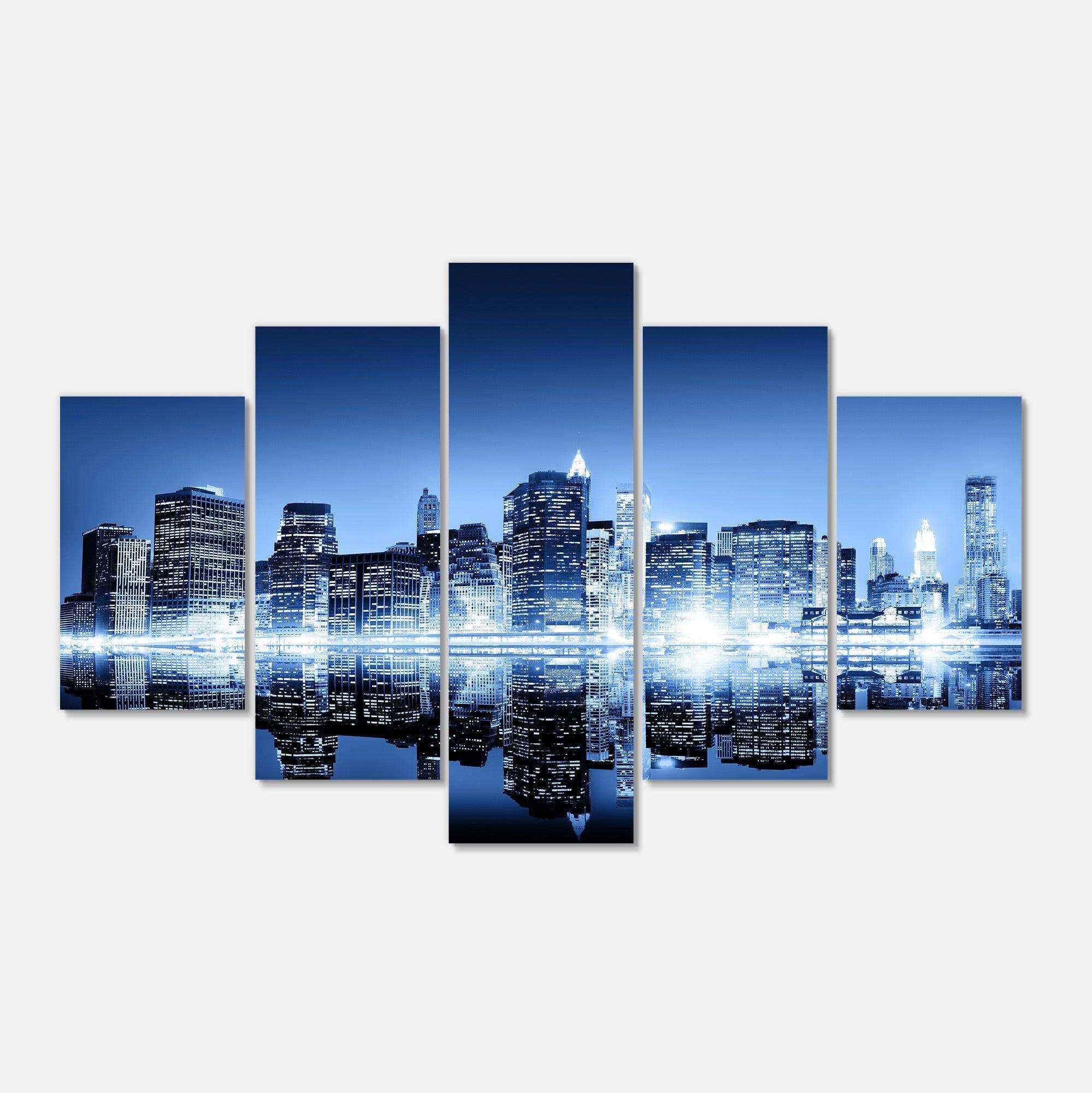 Night New York City Mirrored Multi-Panels