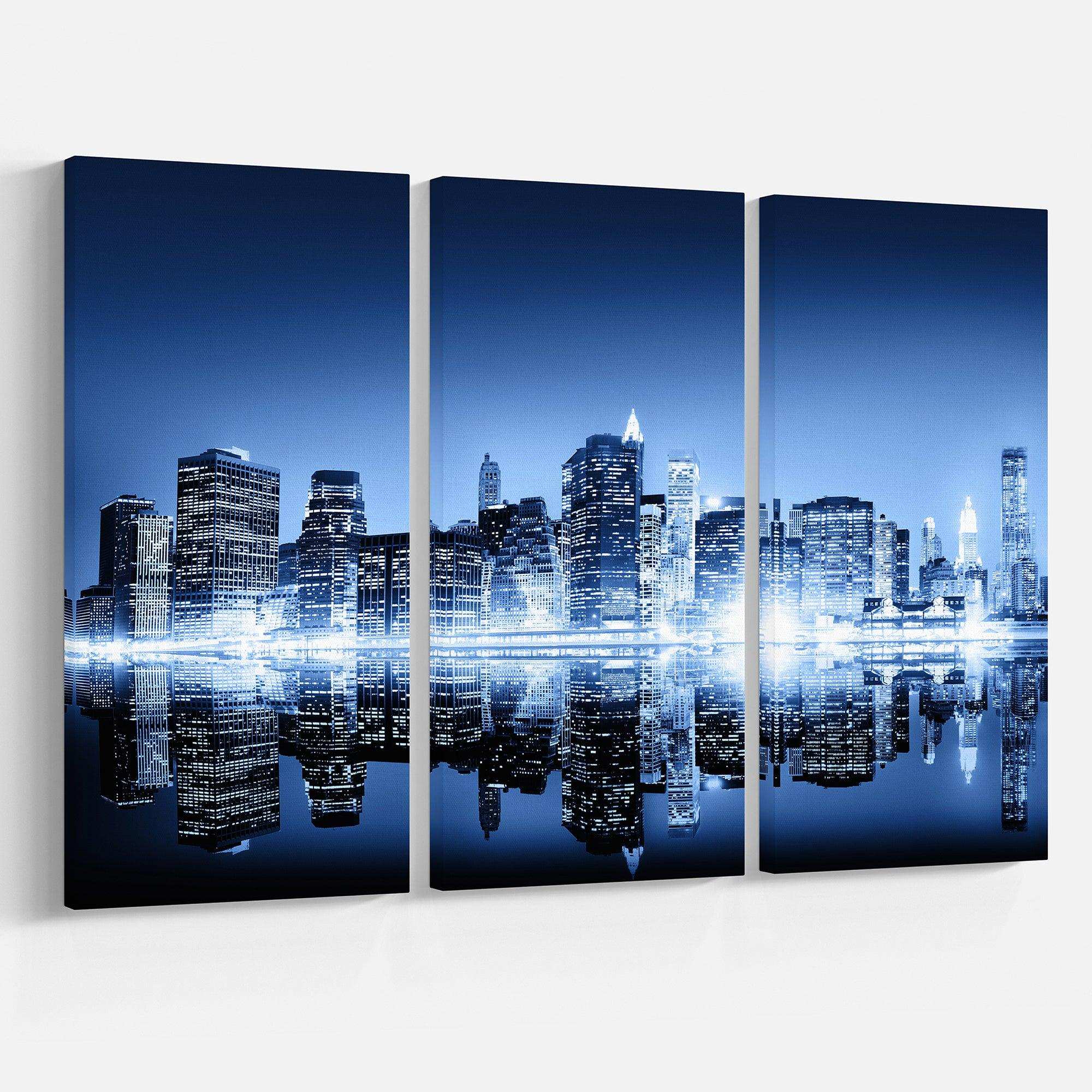 Night New York City Mirrored Multi-Panels
