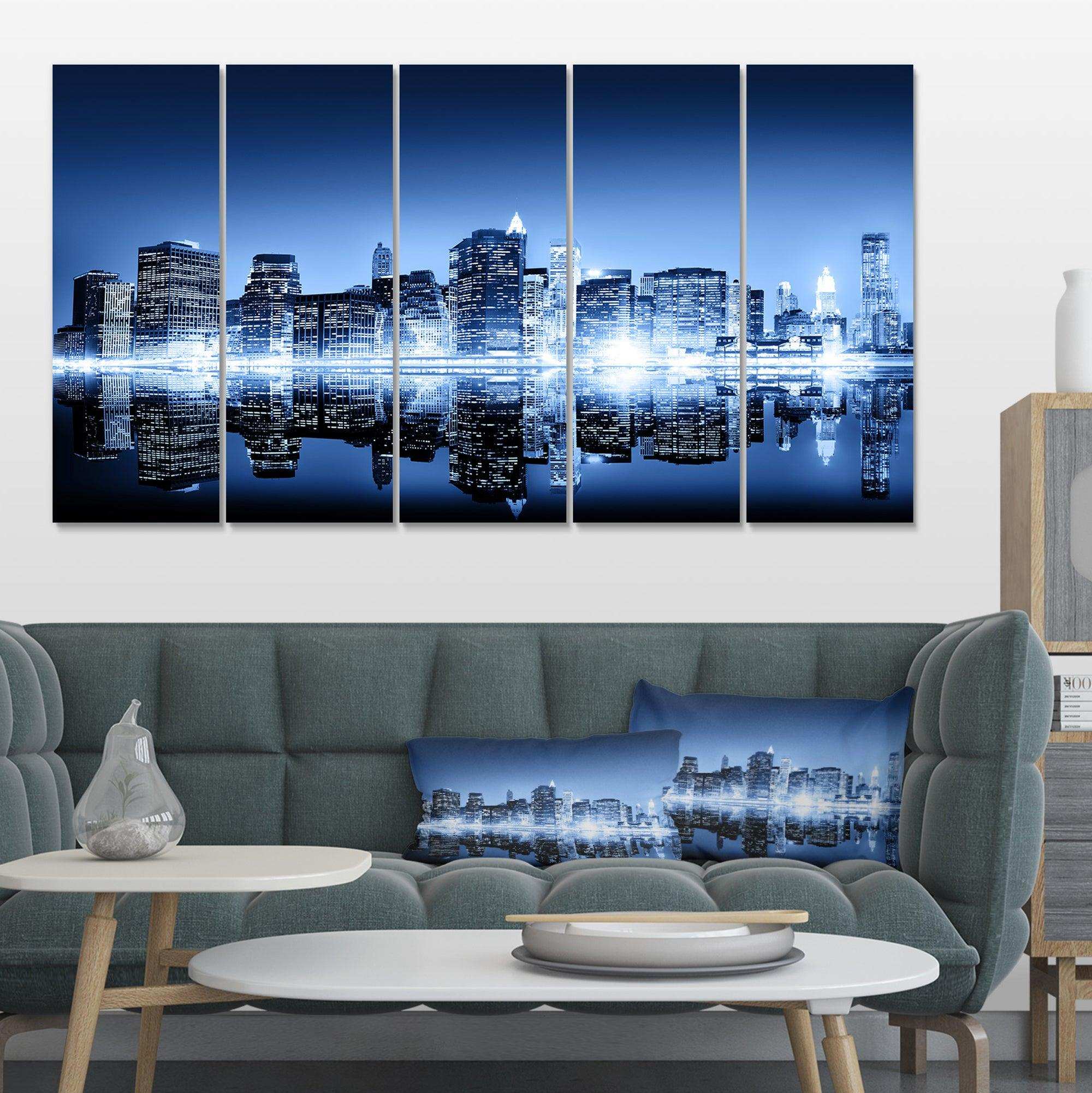 Night New York City Mirrored Multi-Panels