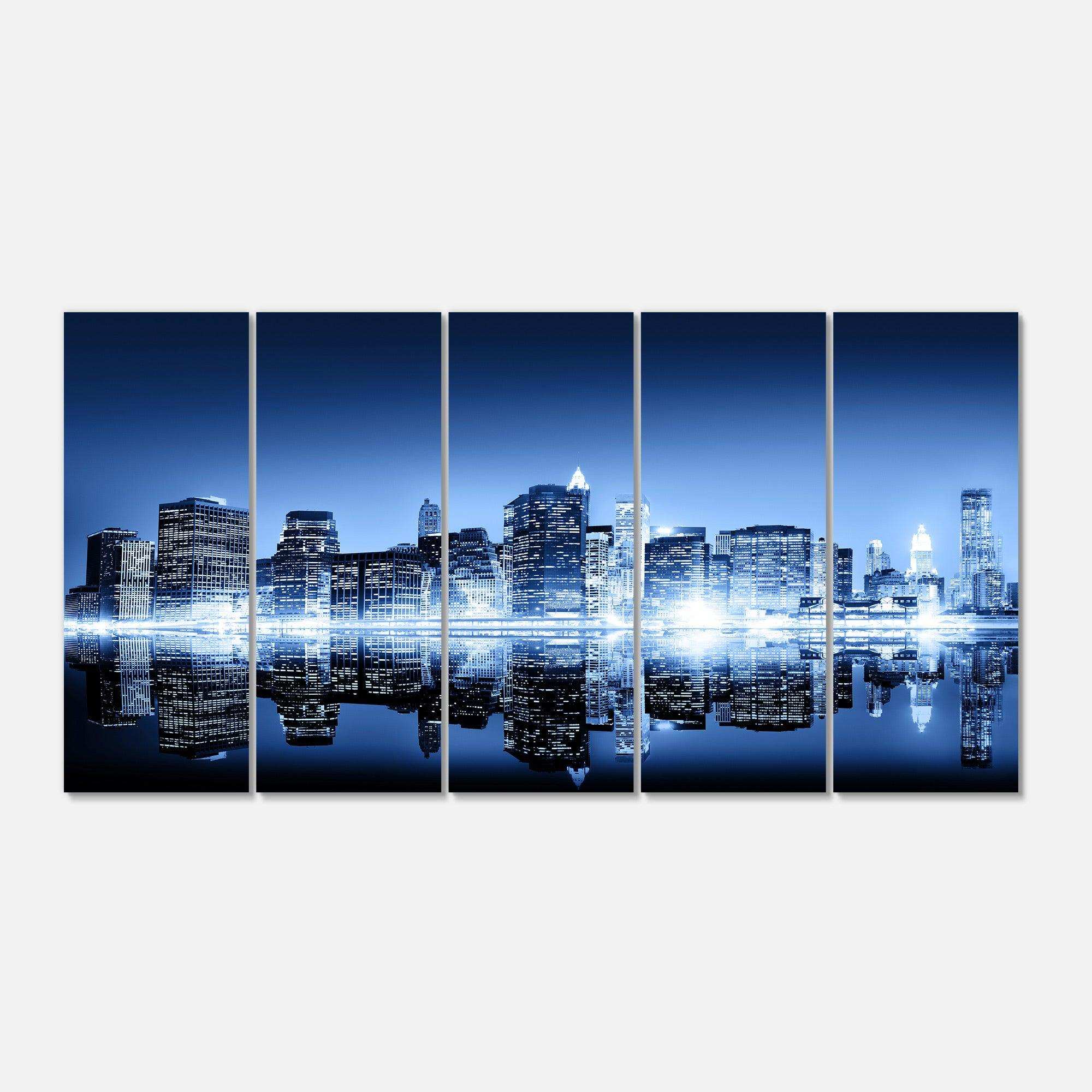 Night New York City Mirrored Multi-Panels