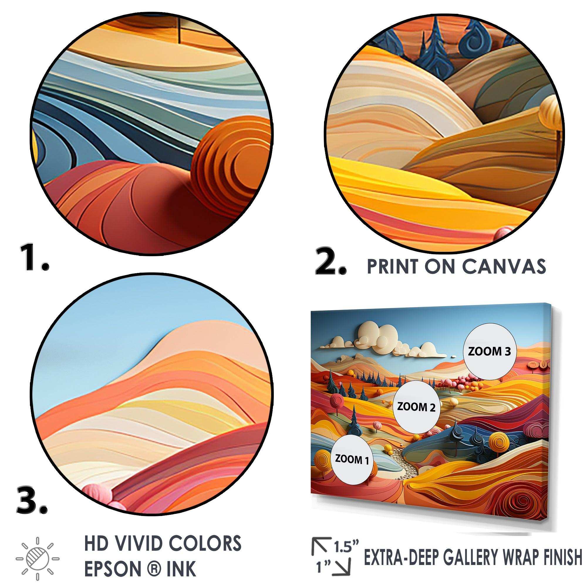 Whimsical Fields Of Color Landscape - Landscapes Canvas Wall Art