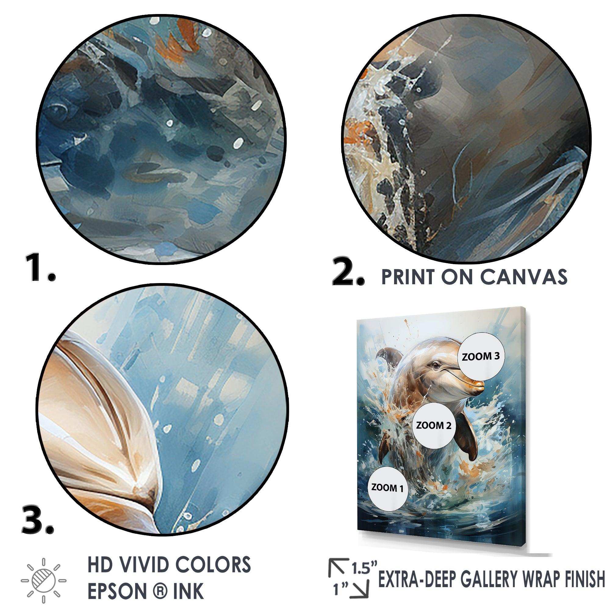 Dolphin Elegance - Animals Canvas Wall Art