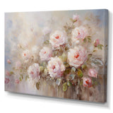 Pink Roses Farmhouse Charm - Floral Canvas Wall Art