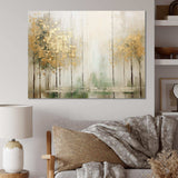 Minimalism Beige And Gold Forest II - Landscapes Canvas Wall Art