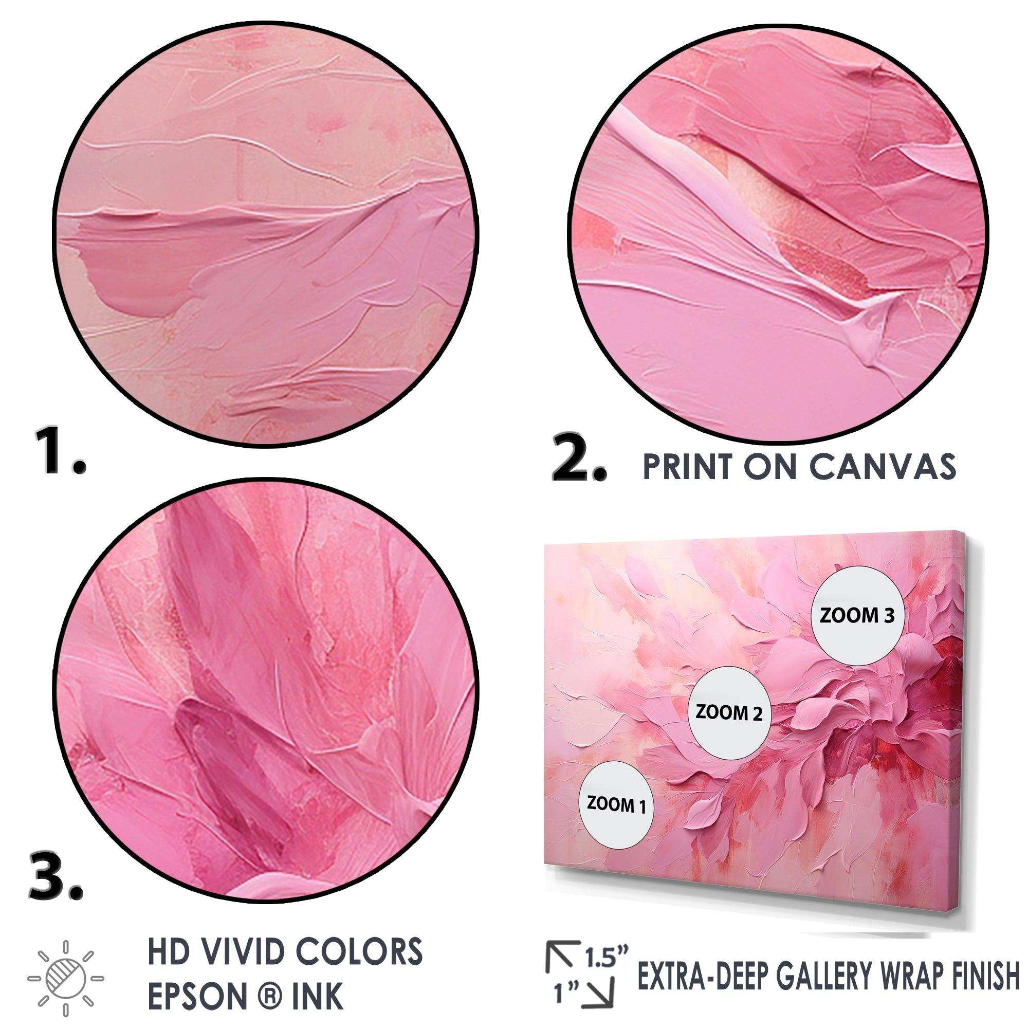 Gold And Pink Minimal Abstract River - Floral Canvas Wall Art