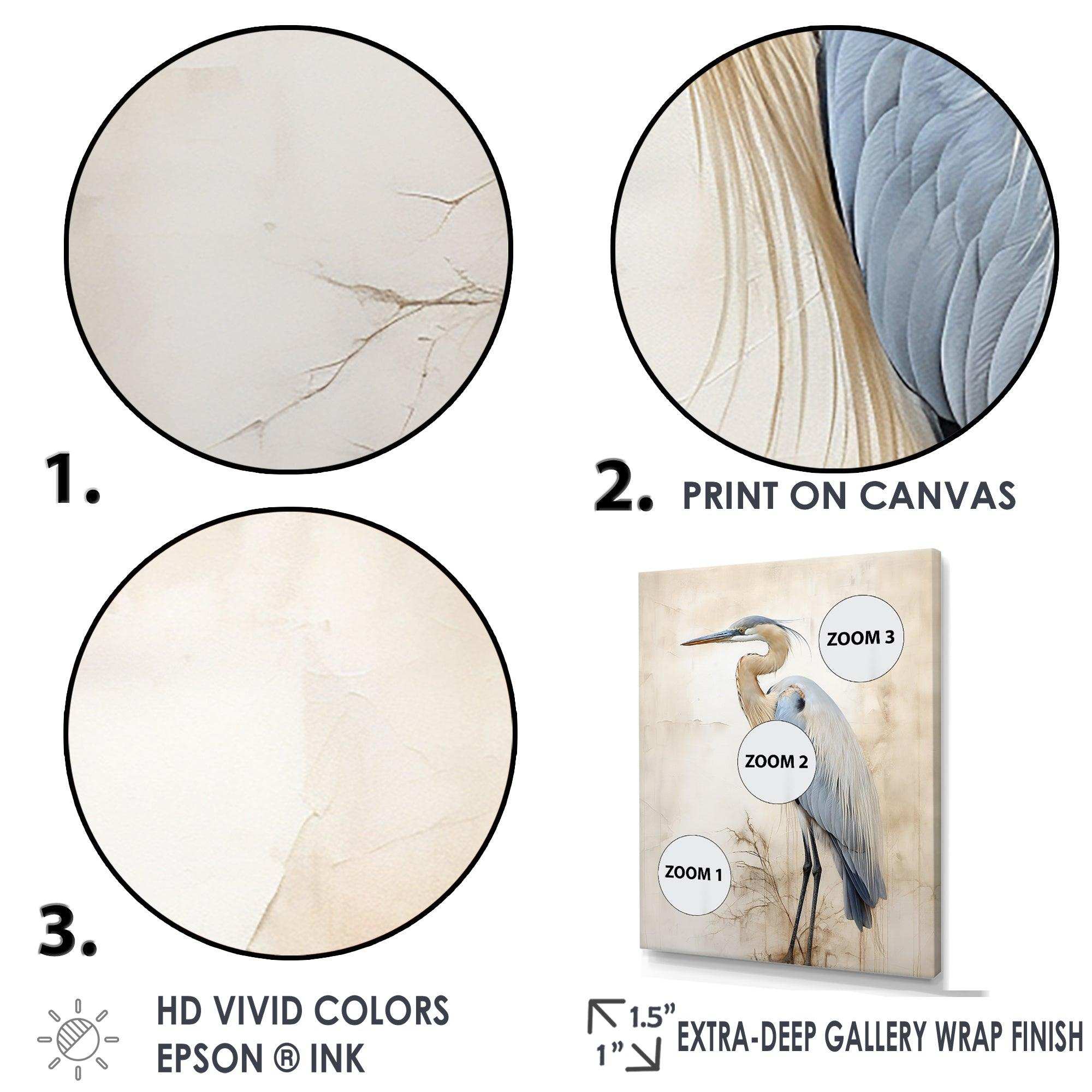 Majestic Blue Heron Horizon II - Animals Canvas Wall Art