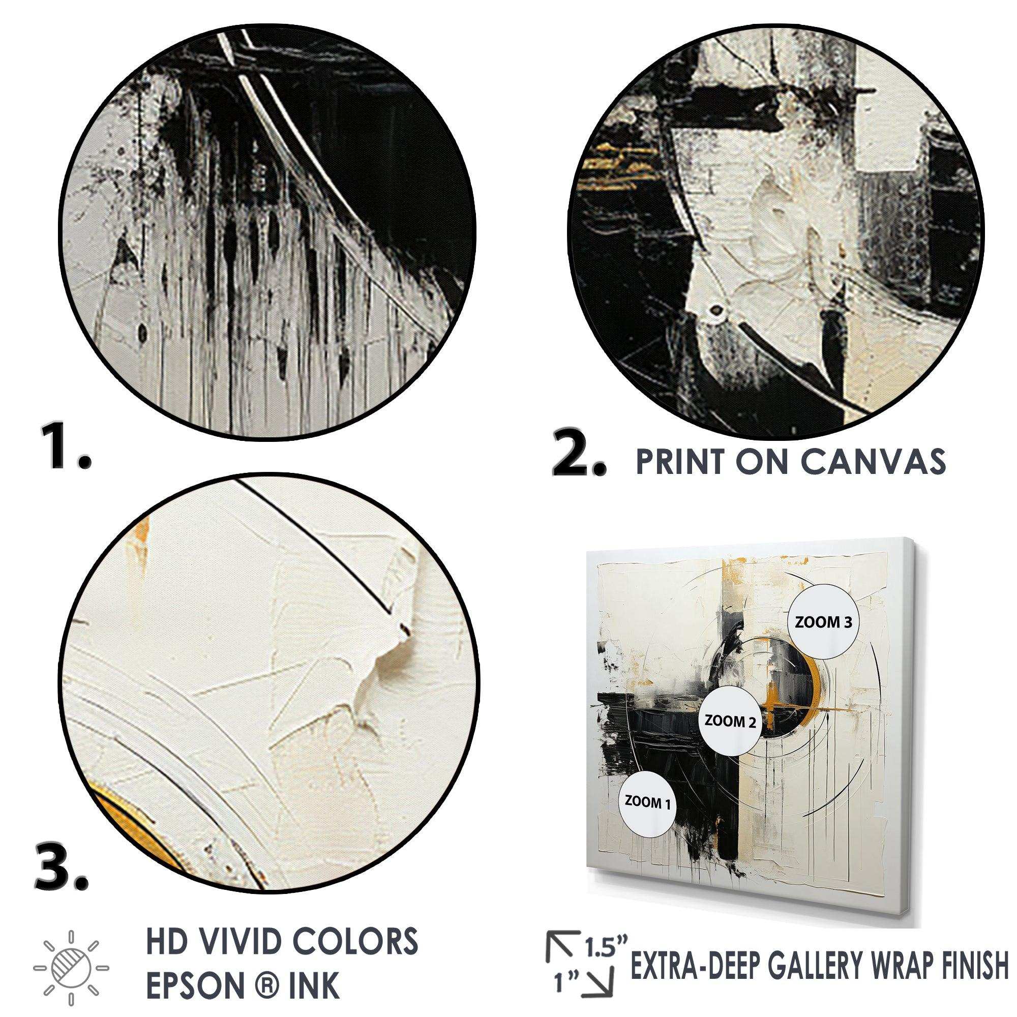 Beige And Black Divine Simplicity II - Abstract Canvas Wall Art