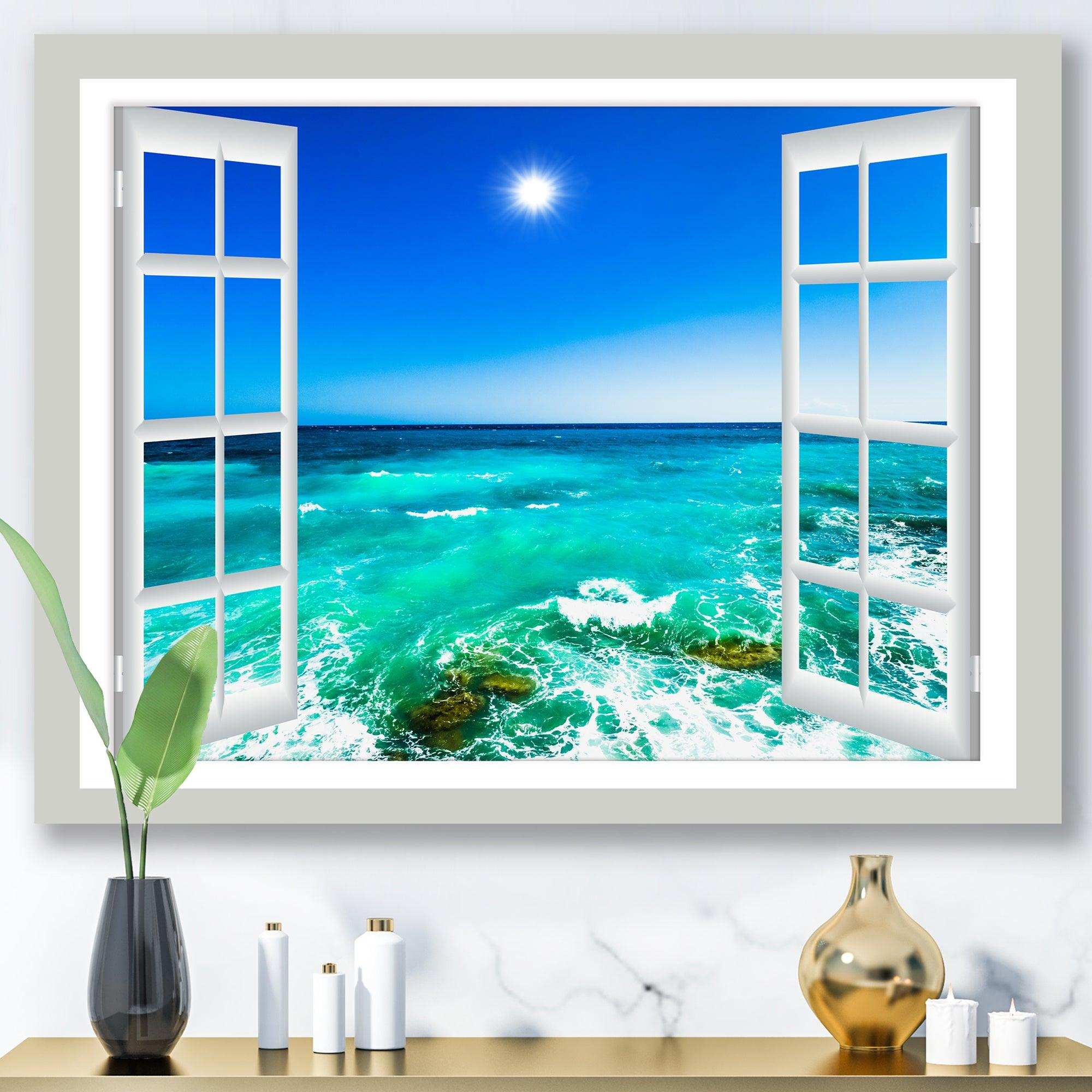 Open Window to Wavy Ocean