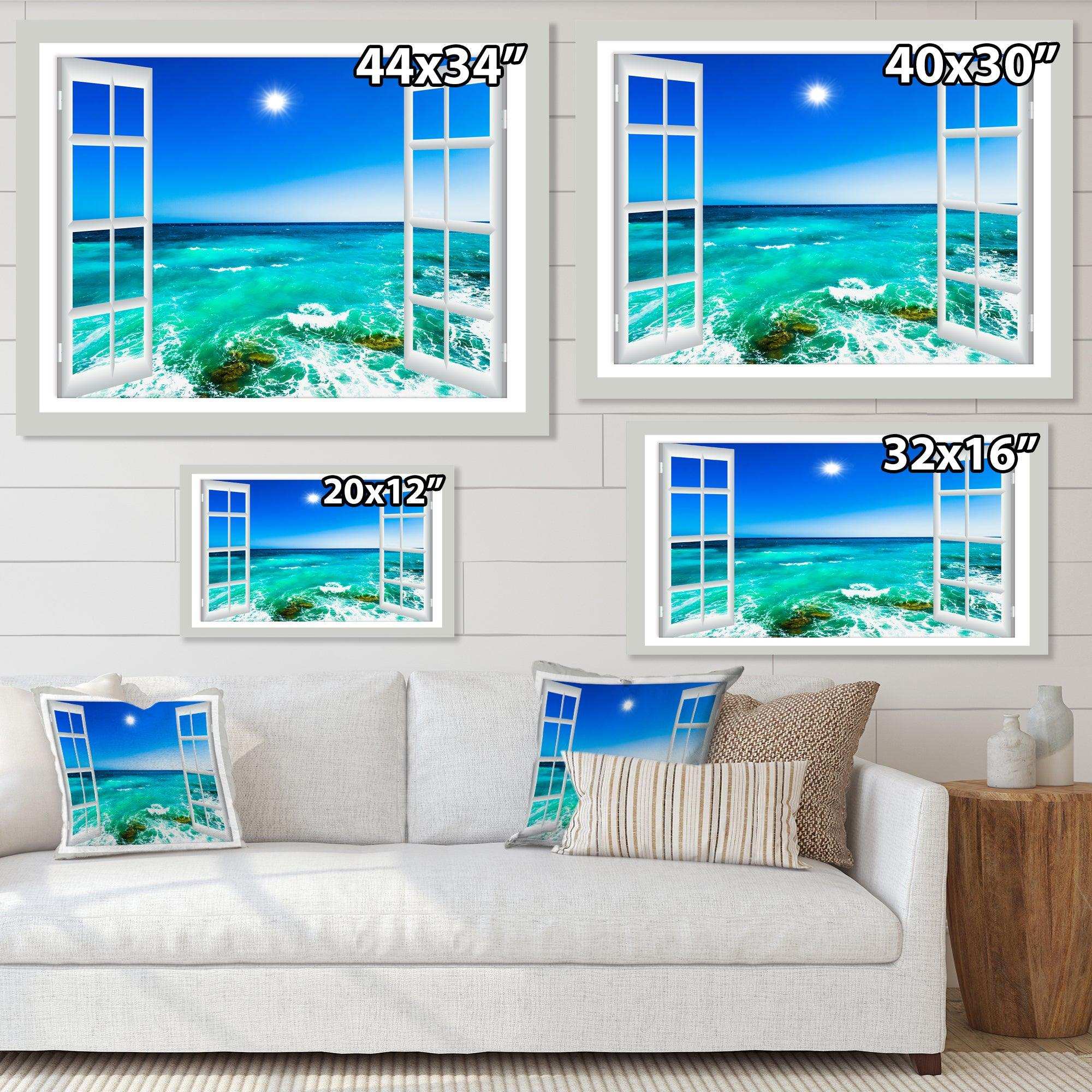 Open Window to Wavy Ocean