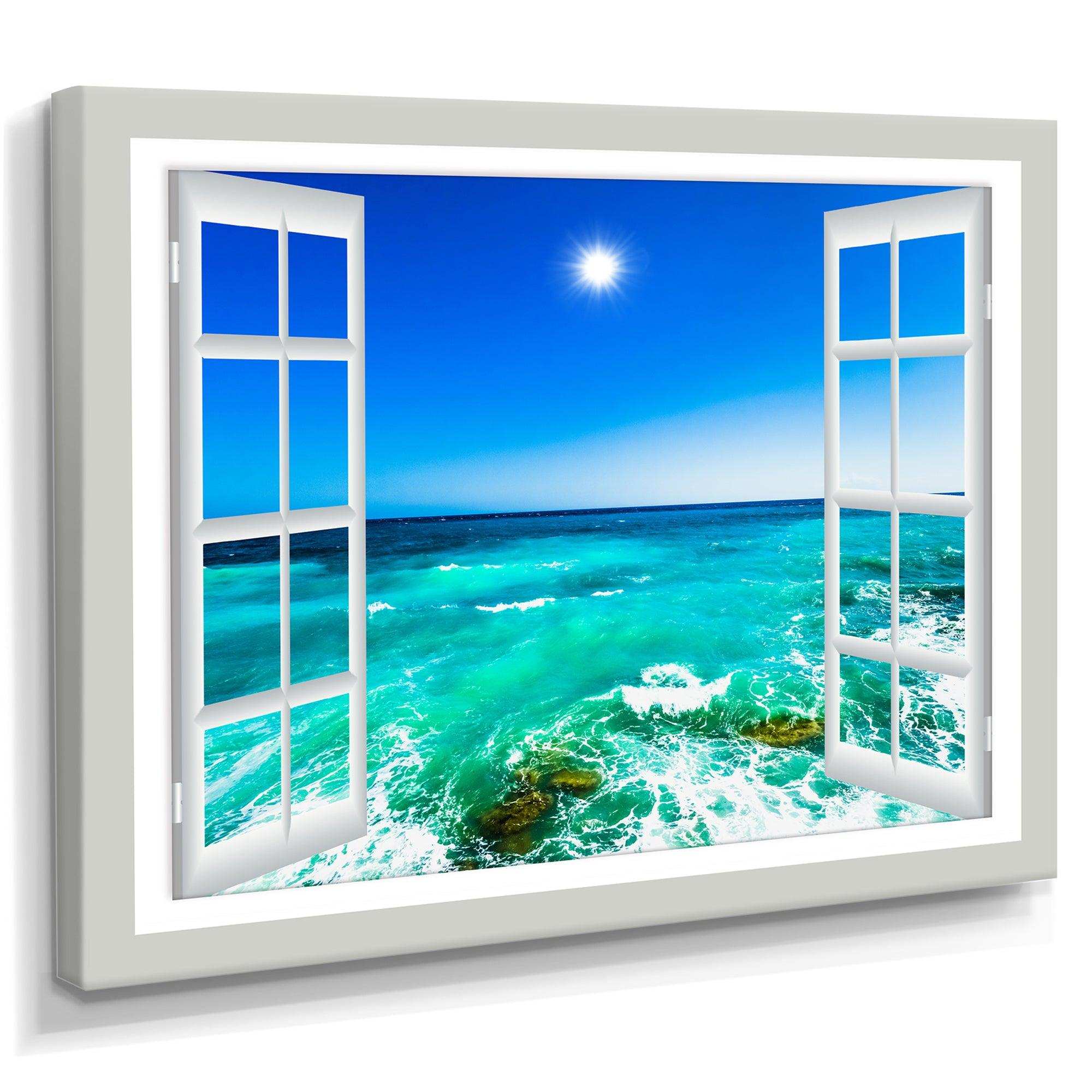 Open Window to Wavy Ocean