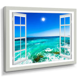 Open Window to Wavy Ocean