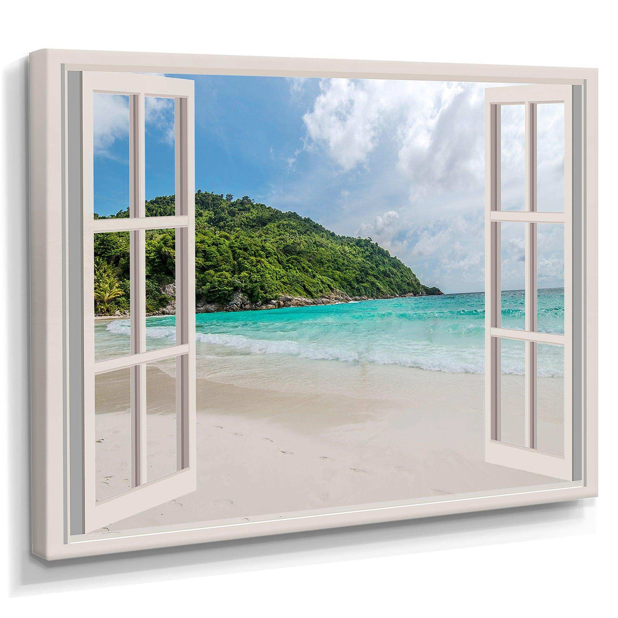 Open Window to Calm Seashore