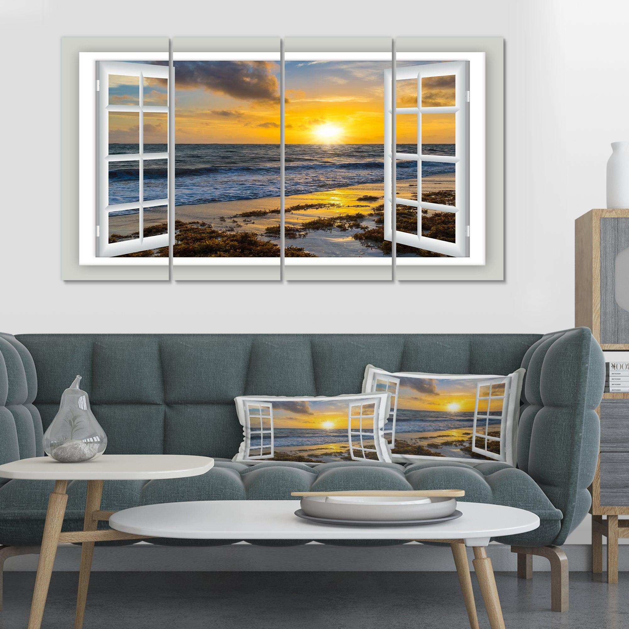 Open Window to Bright Yellow Sunset Multi-Panels