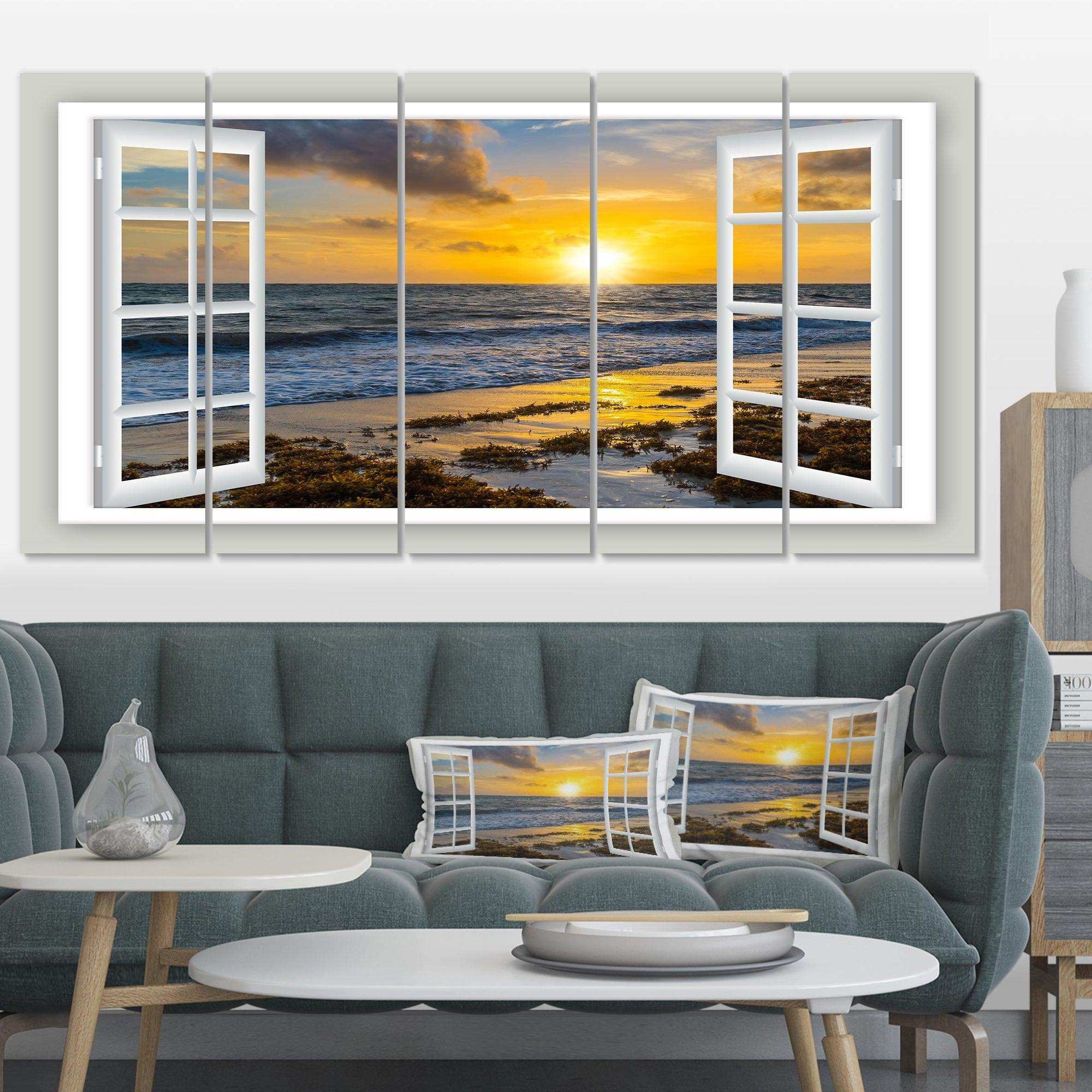 Open Window to Bright Yellow Sunset Multi-Panels