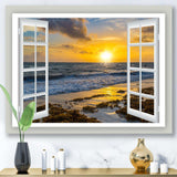 Open Window to Bright Yellow Sunset