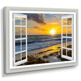 Open Window to Bright Yellow Sunset