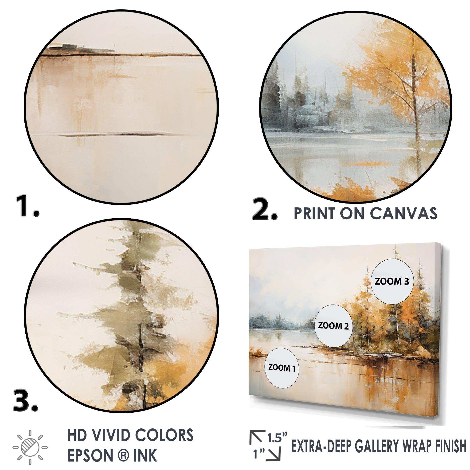 Minimalism Lake Tranquility - Landscapes Canvas Wall Art