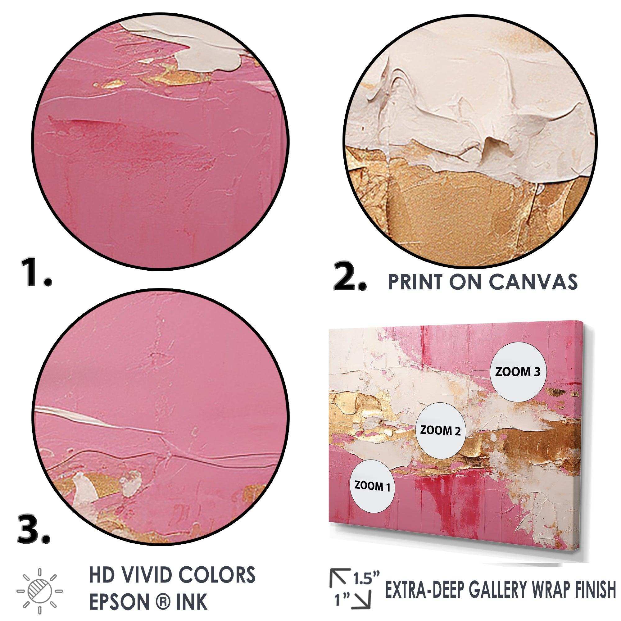 Minimalism Pink And Gold Horizon I - Abstract Canvas Wall Art