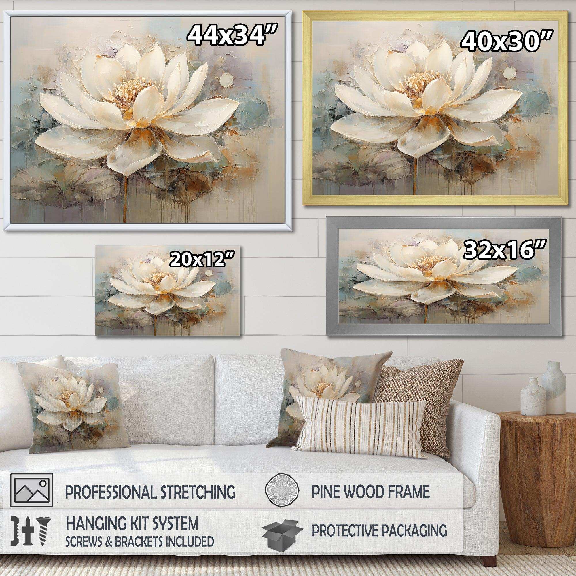 Antique Lotus Connection I - Floral Canvas Wall Art