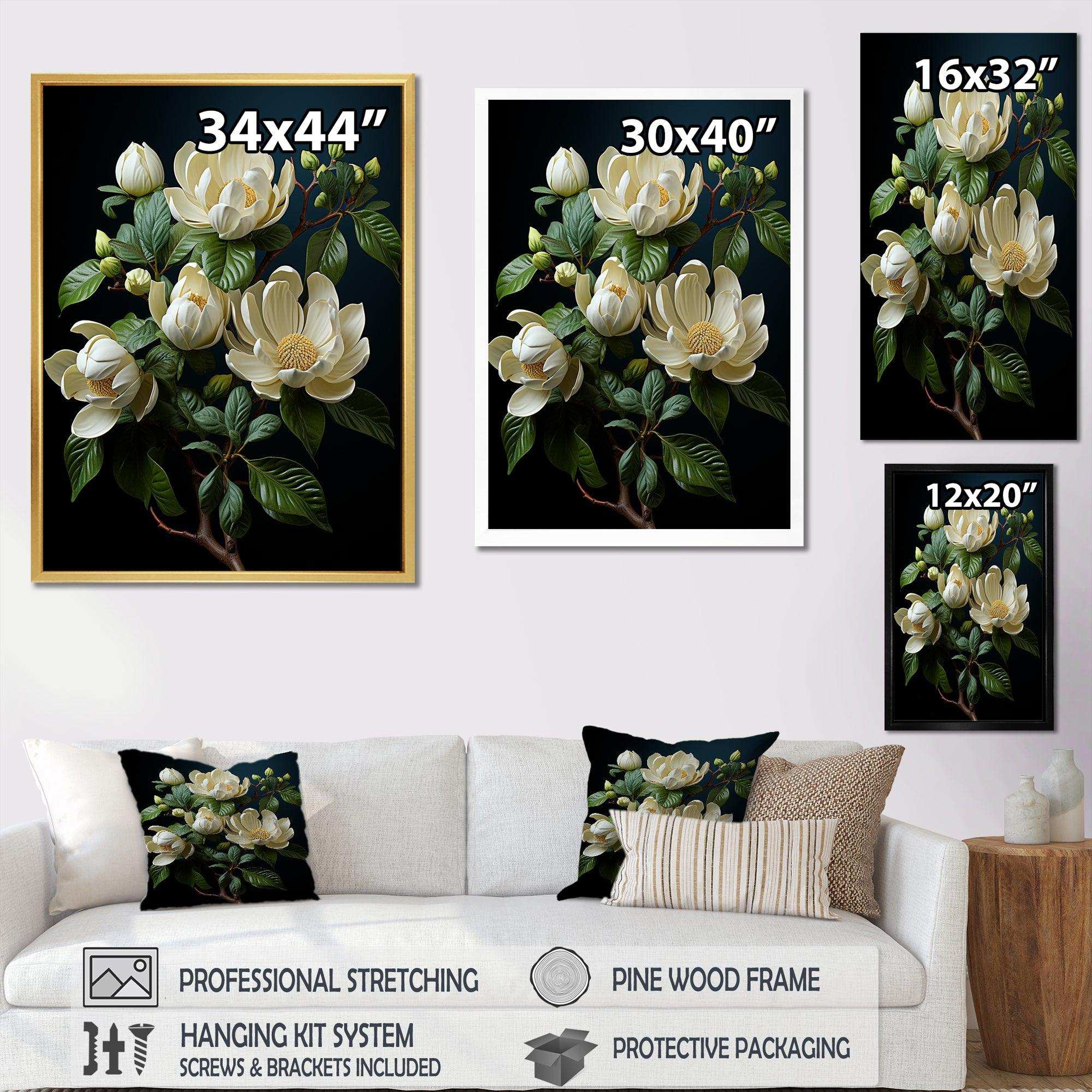 Beige Art Of Magnolias - Floral Canvas Wall Art