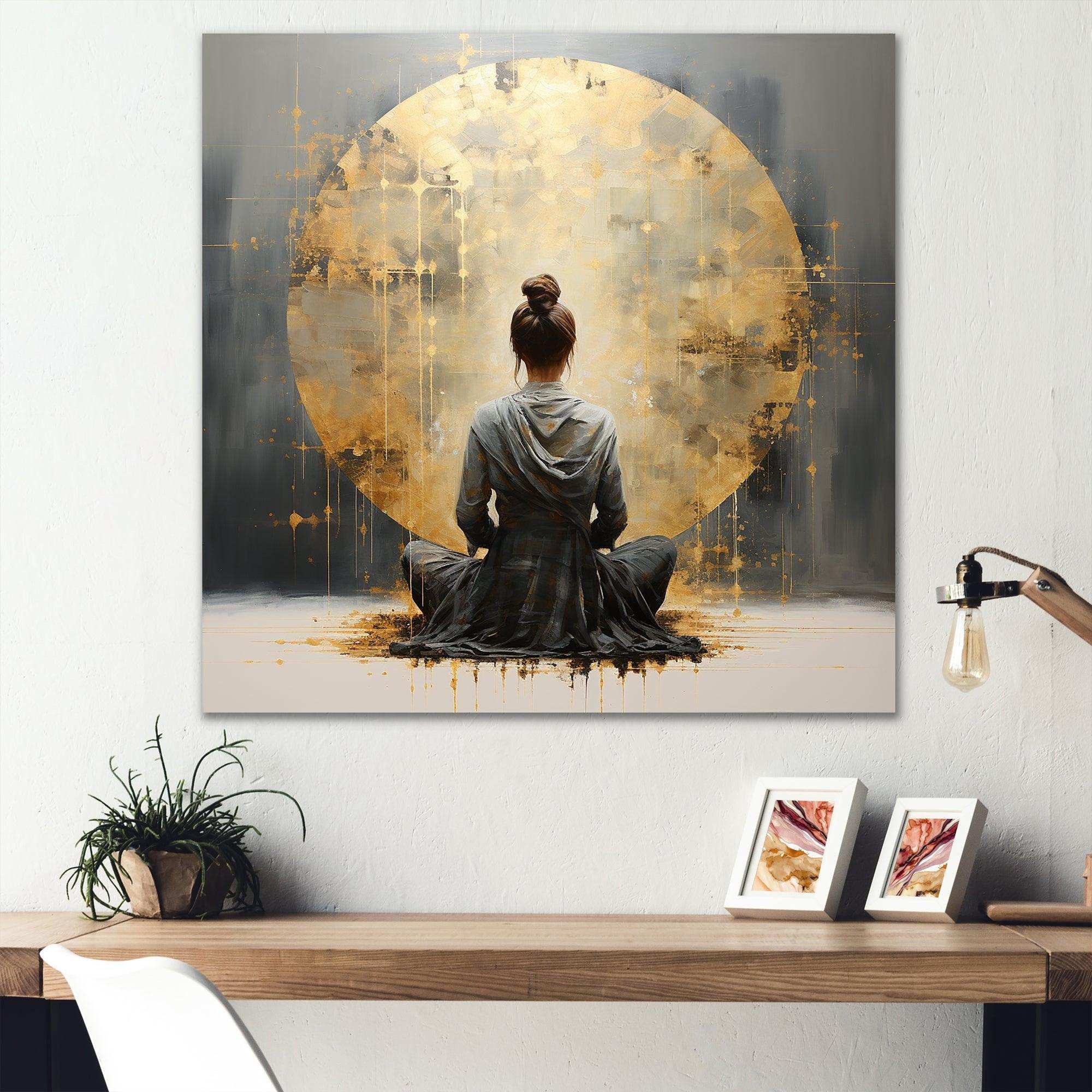 Minimalism Meditation Pose I - Spiritual Canvas Wall Art