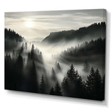 Mysterious Misty Mountain Morning - Abstract Canvas Wall Art