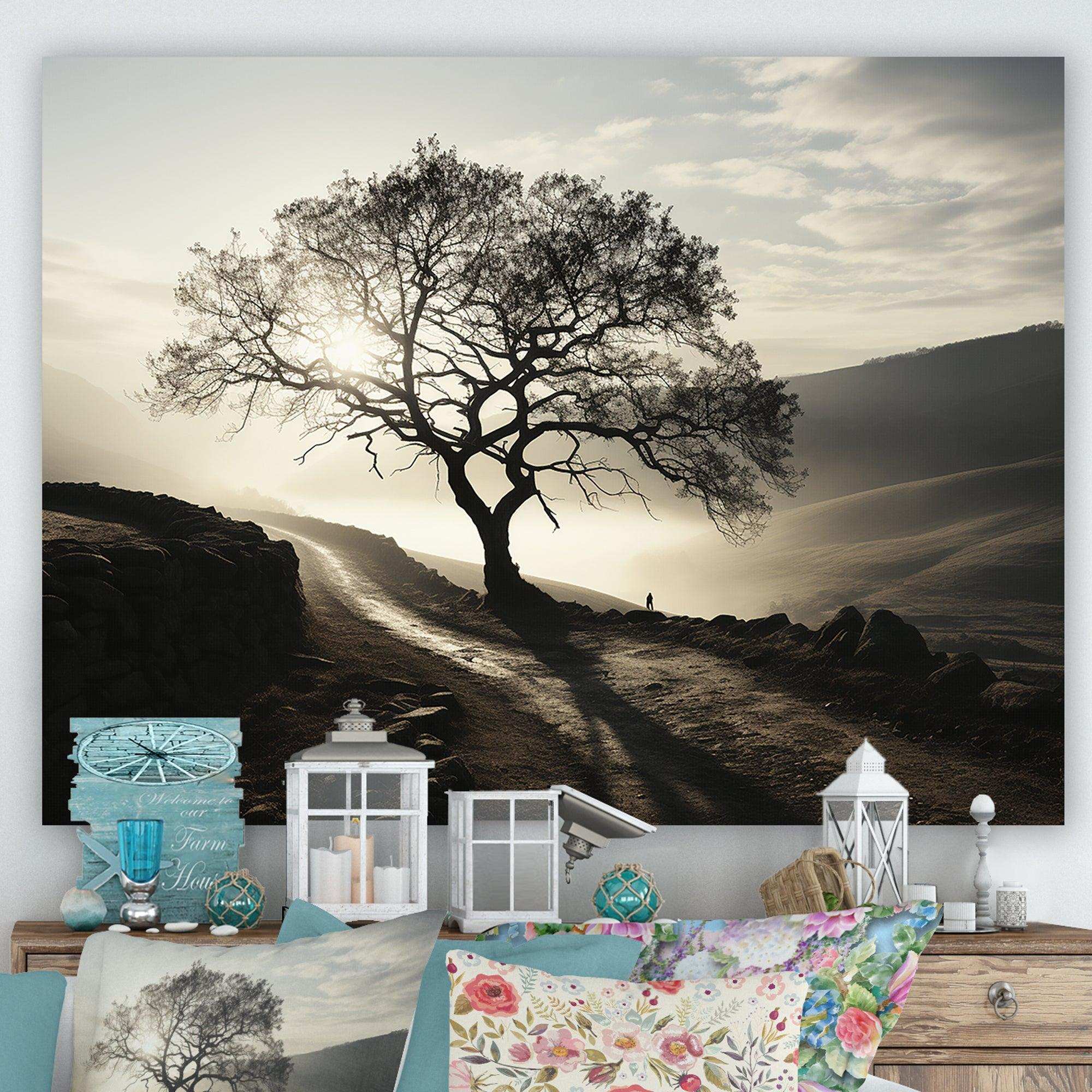 Mysterious Misty Mountain Morning III - Abstract Canvas Wall Art