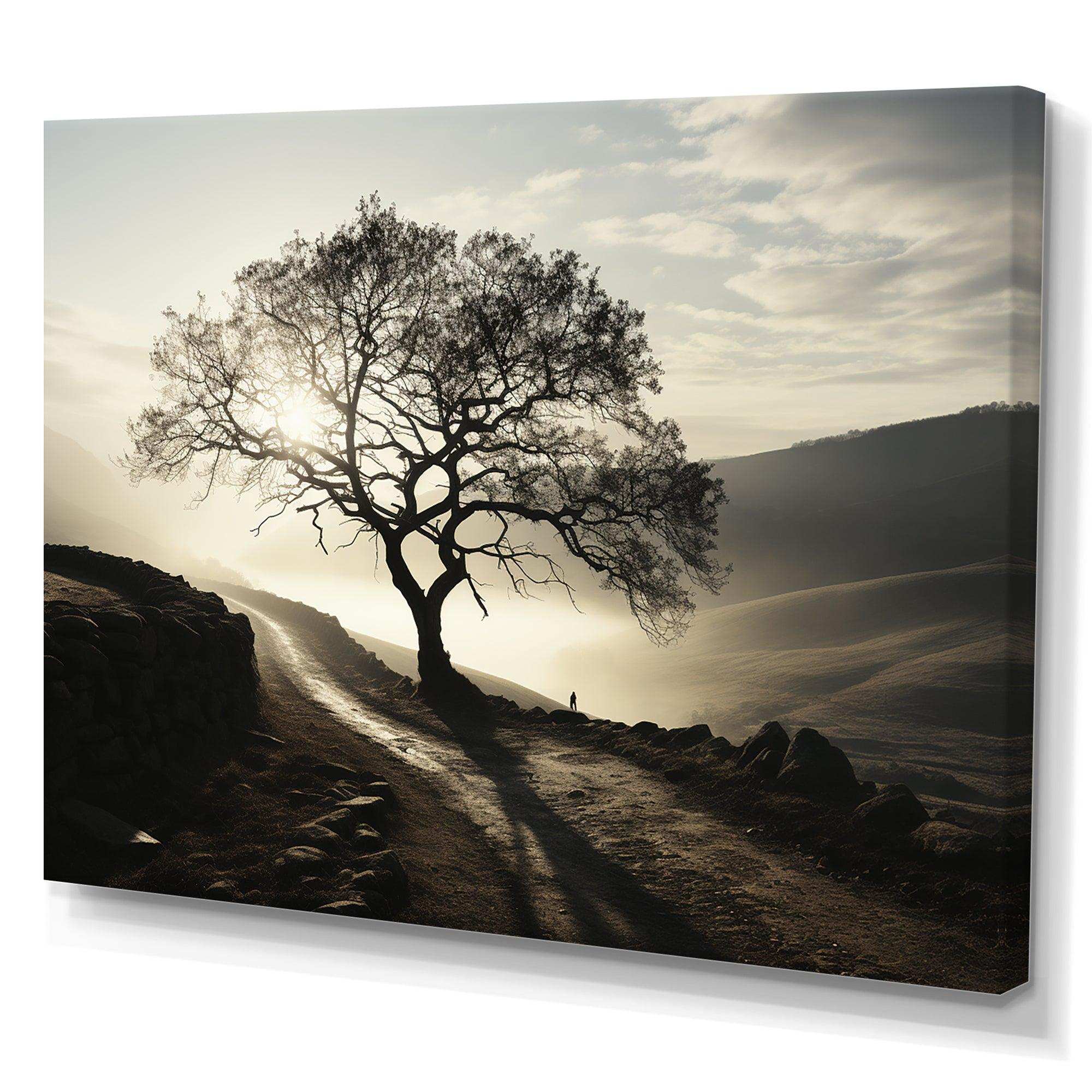 Mysterious Misty Mountain Morning III - Abstract Canvas Wall Art