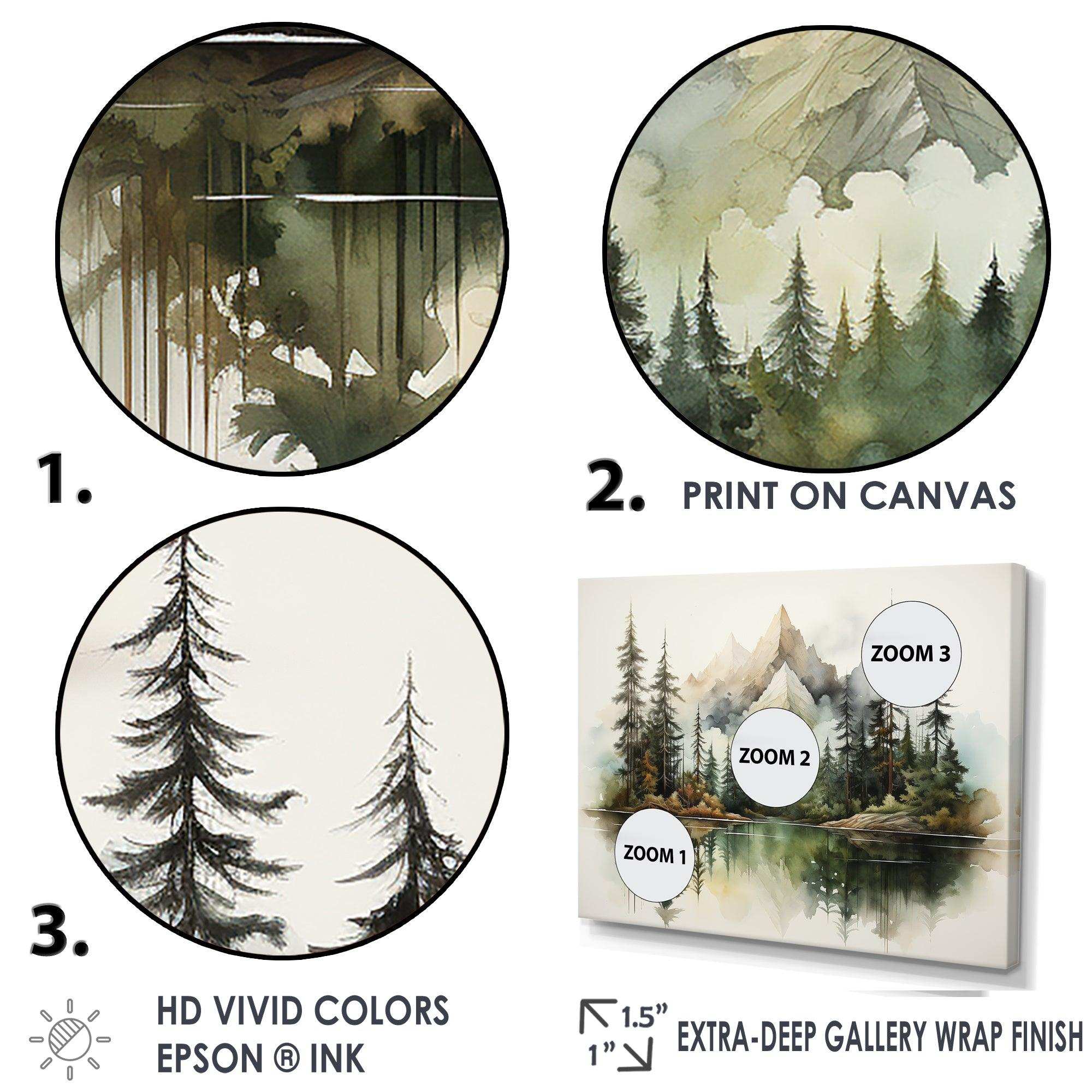 Watercolor Mountain Dreamscape - Landscapes Canvas Wall Art