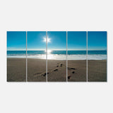 Blue Sea and Footprints in Sand Multi-Panels