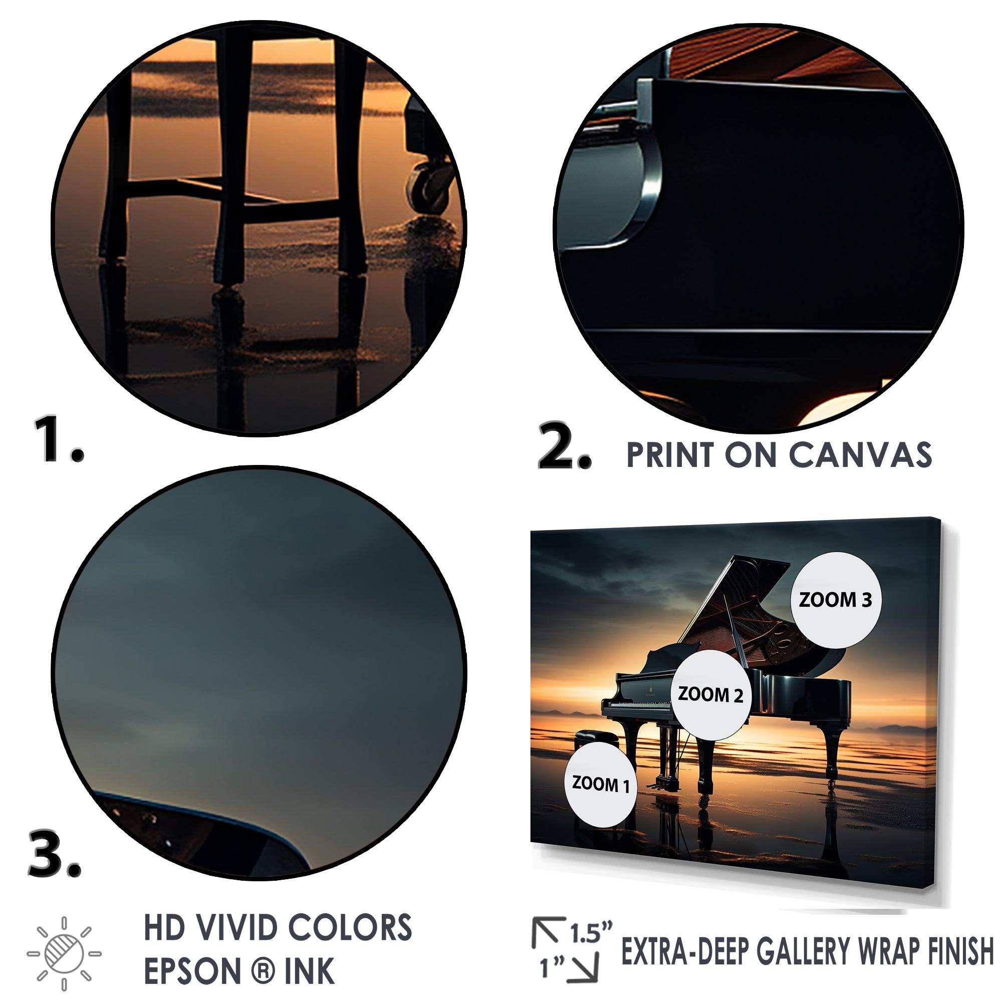 Piano Symphony In Silhouette I - Music Canvas Wall Art