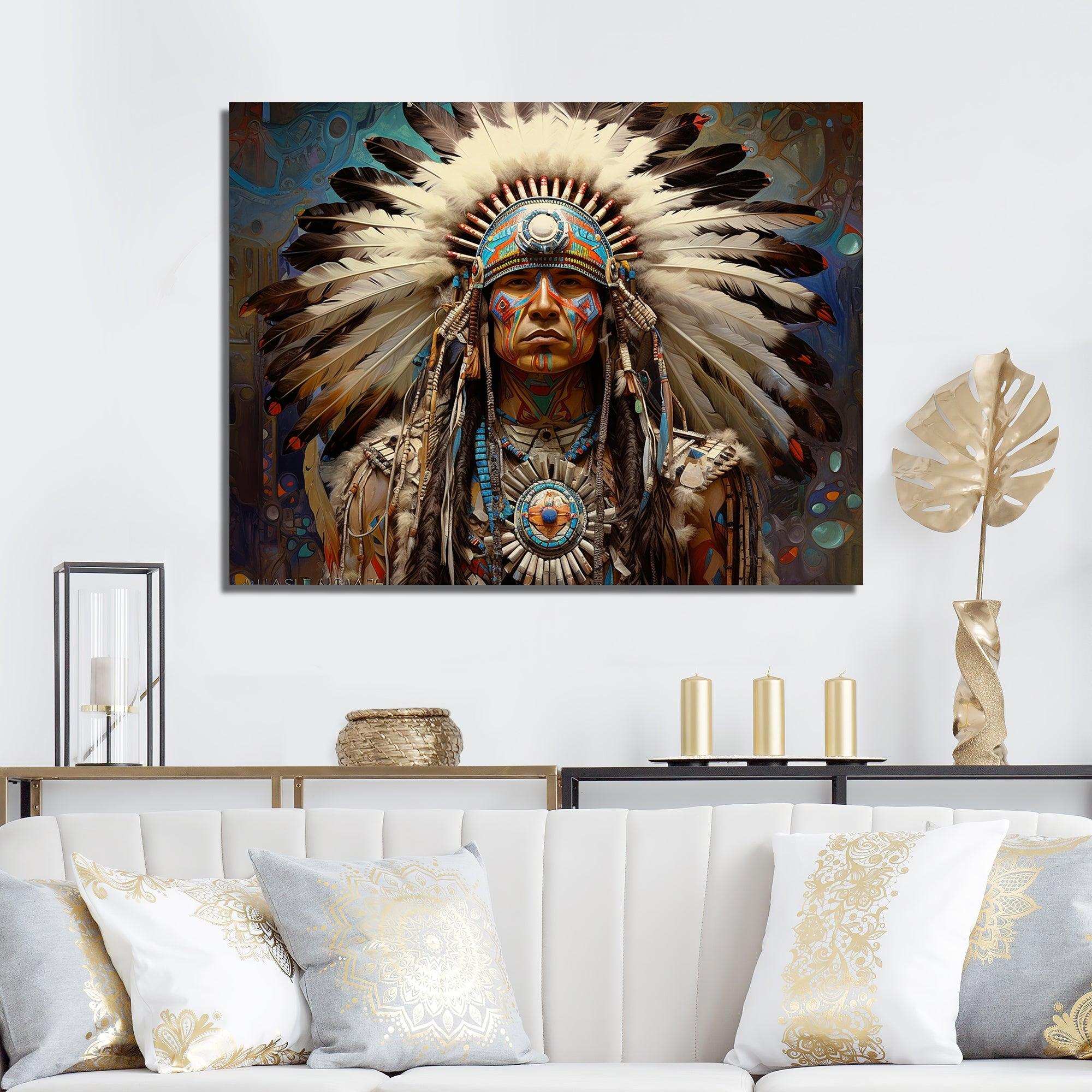 Native Honor Traditional Warrior I - People Canvas Wall Art