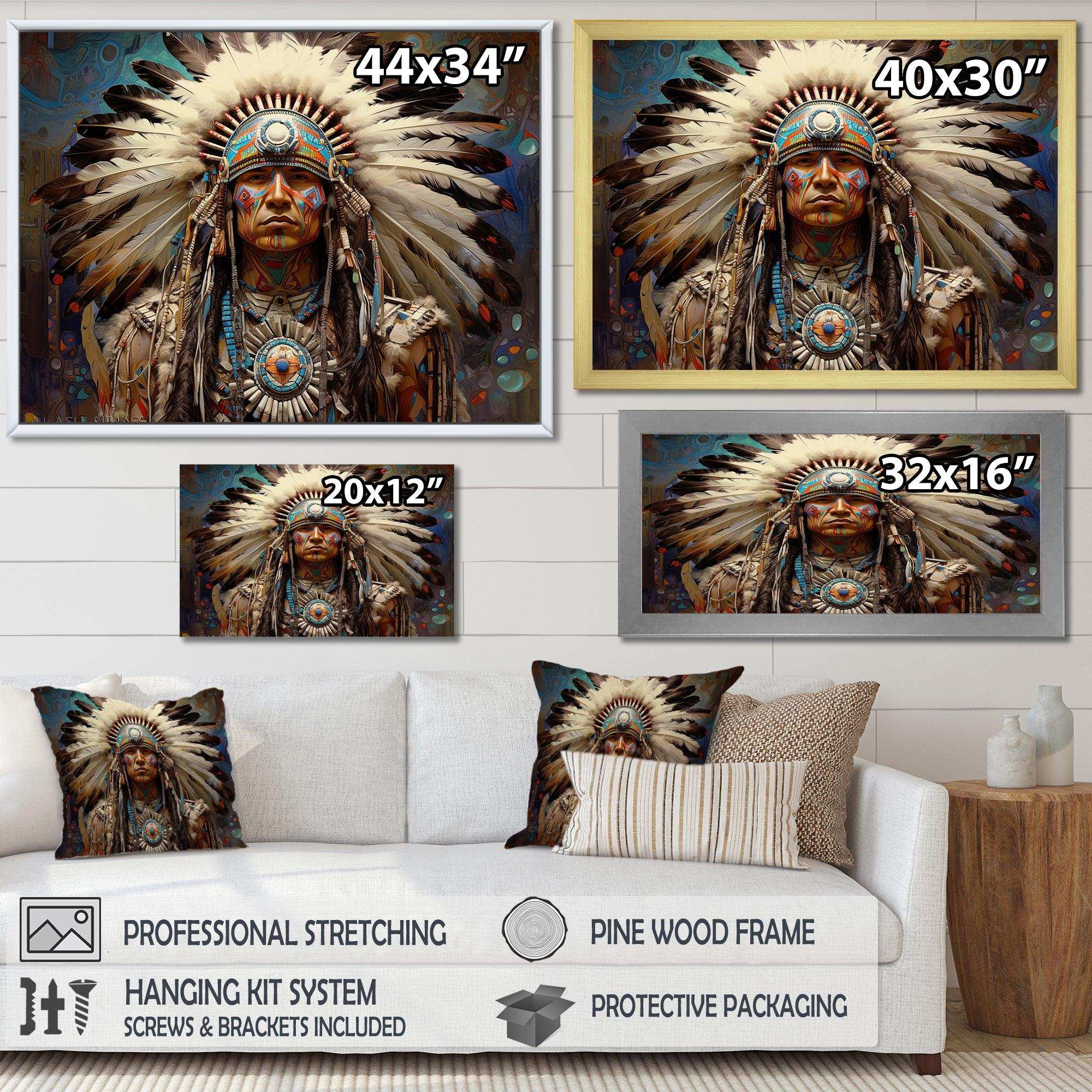 Native Honor Traditional Warrior I - People Canvas Wall Art
