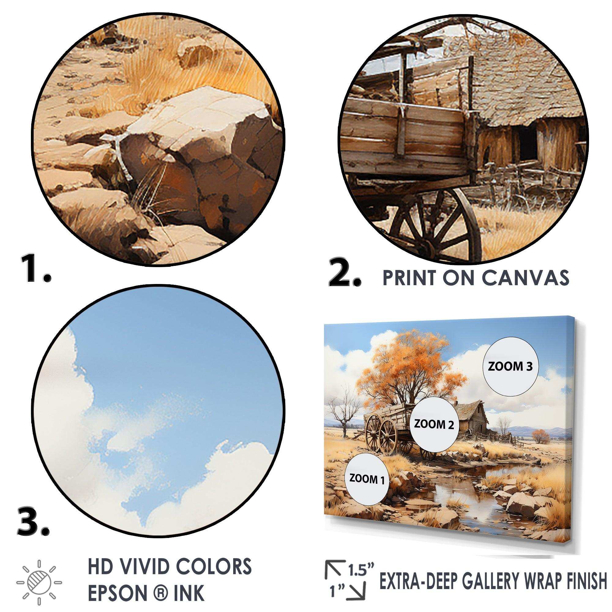 Old Western Wagon In Nevada - Transportation Canvas Wall Art